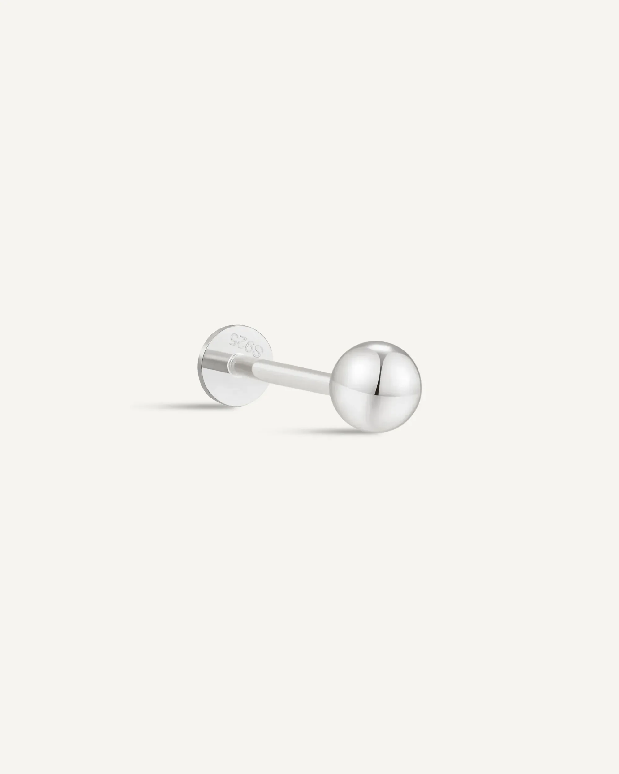 Classic Plain Ball Flat Back Stud In Silver