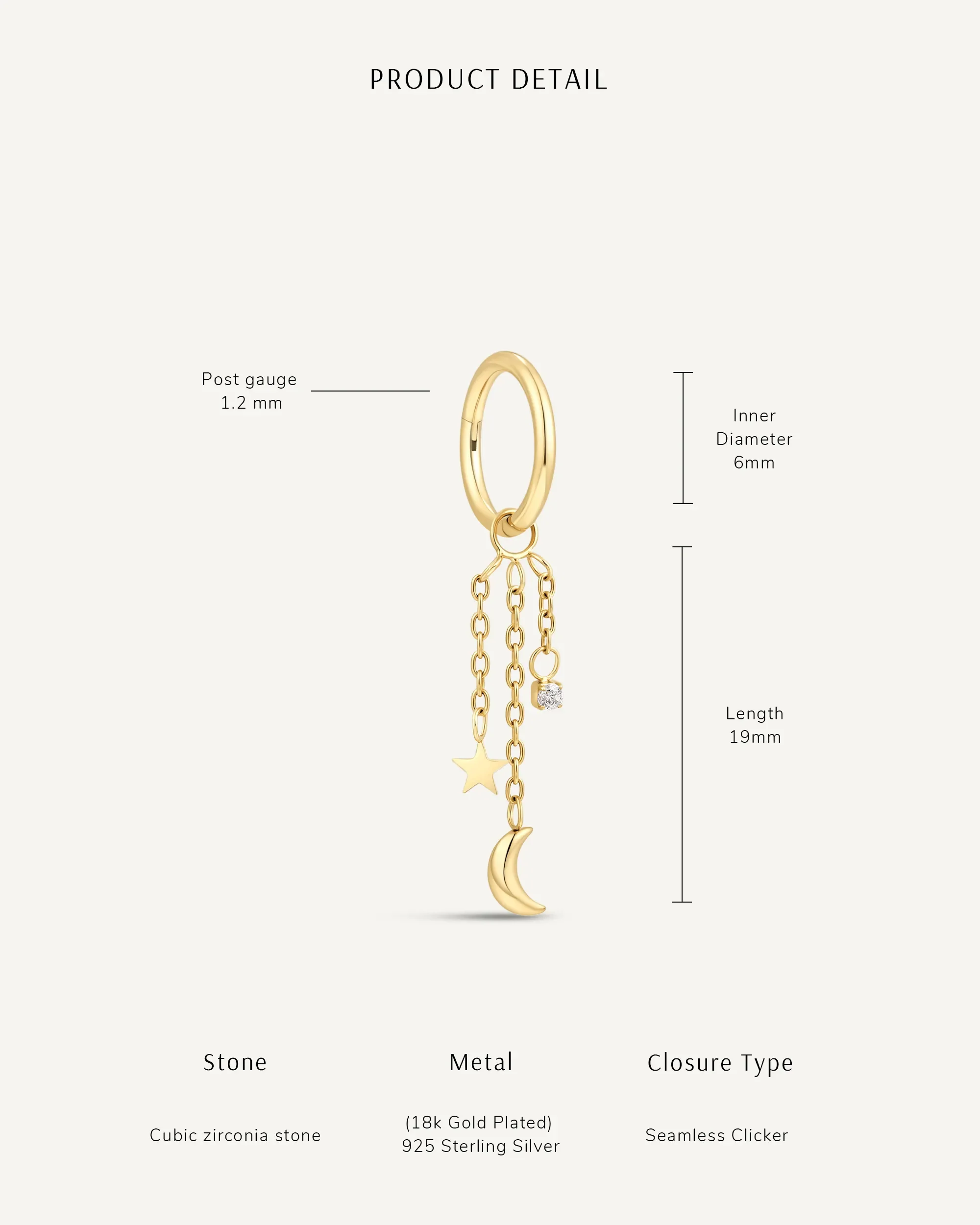 Cosmic Helix Dangle Titanium Clicker In Silver - Image 3