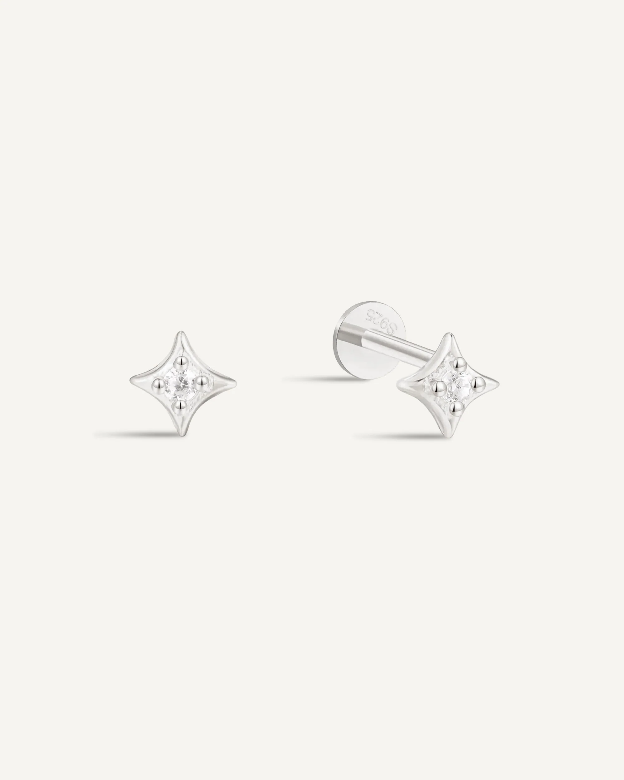 Cosmic Star Flat Back Stud in Silver - Image 4