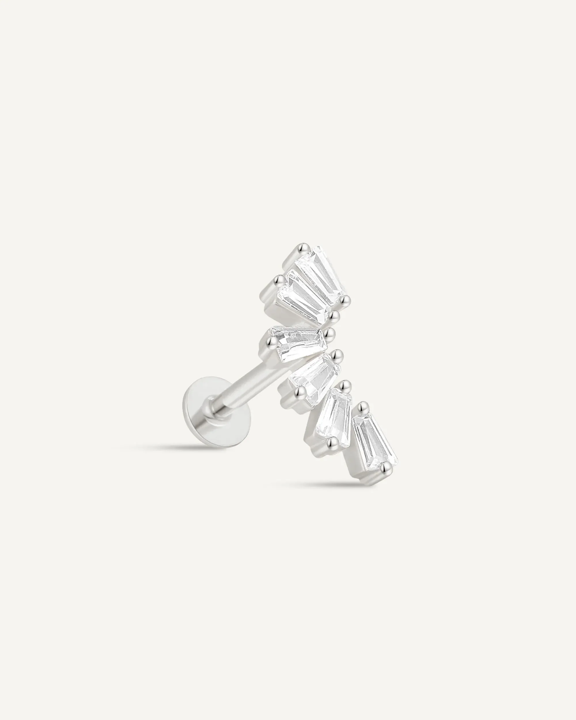 Crystal Cascade Flat Back Climber in Silver