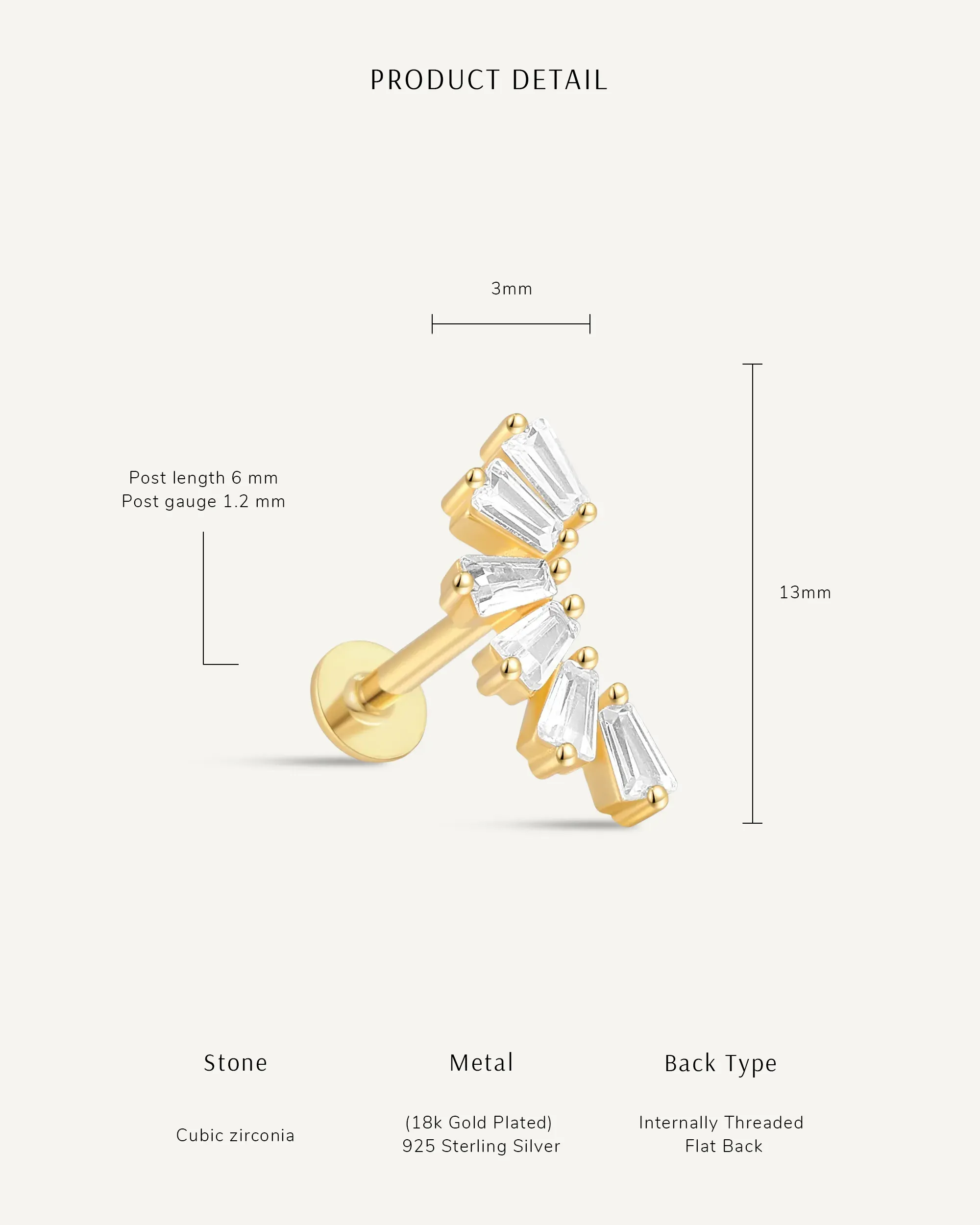 Crystal Cascade Flat Back Climber in Silver - Image 6