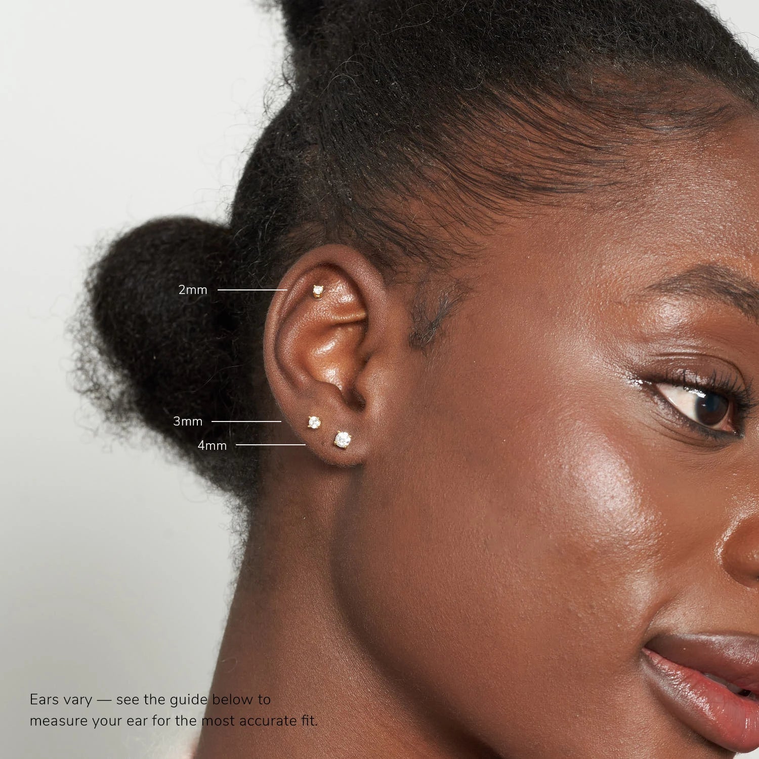 Crystal Flat Back Studs Set in Gold - Image 3