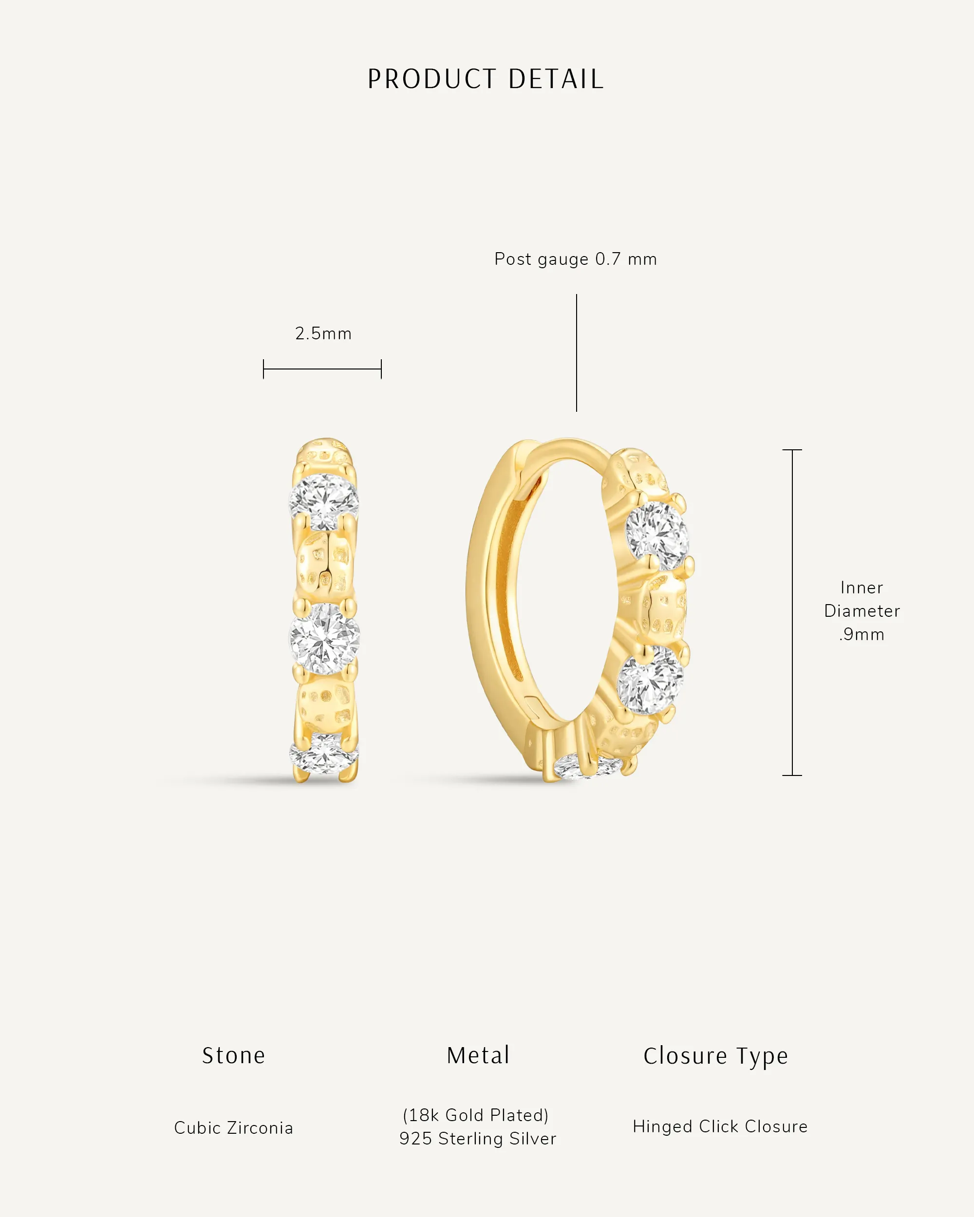 Crystal Paved Hoops In Silver - Image 4