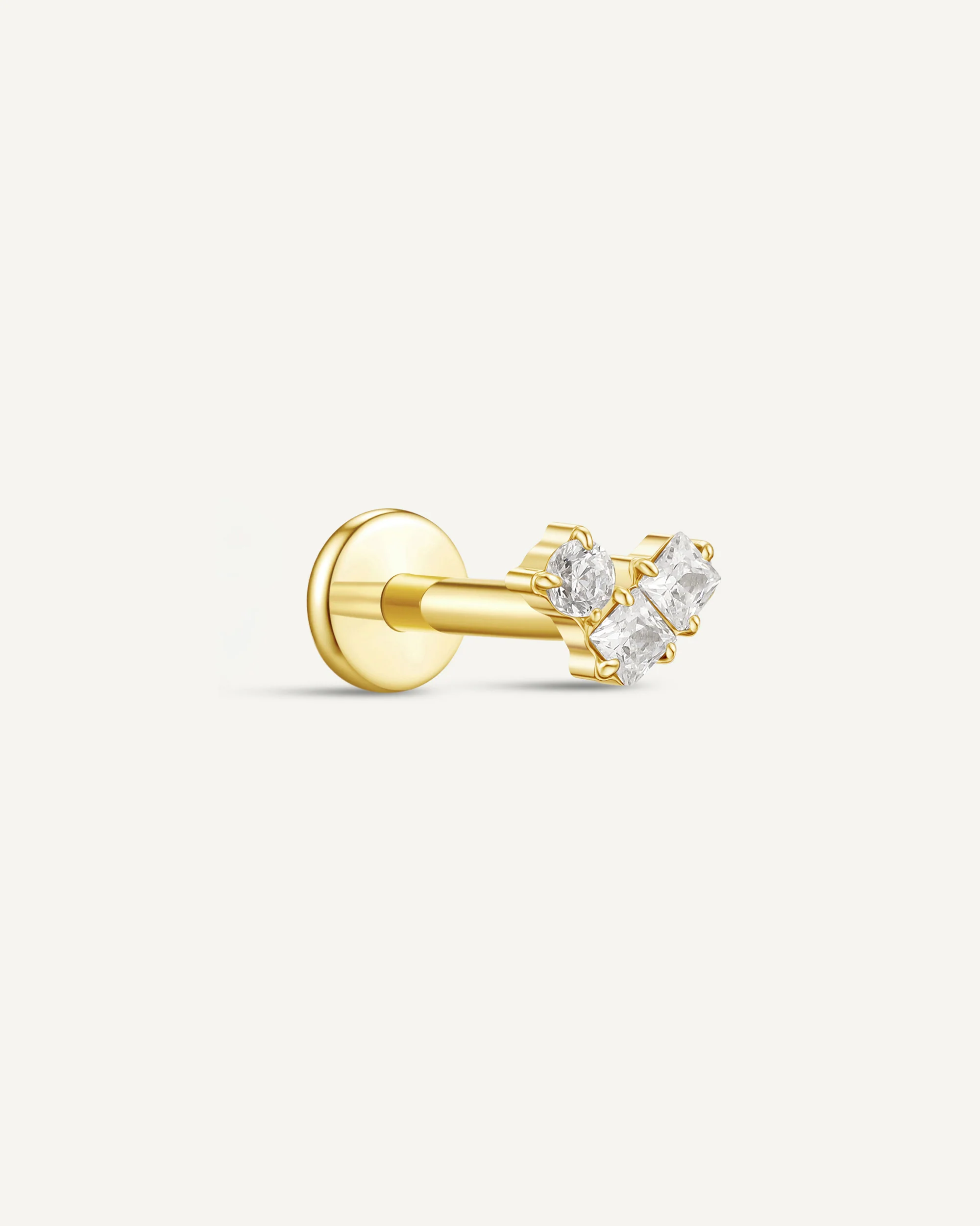 Crystal Trinity Titanium Flat Back Studs In Gold