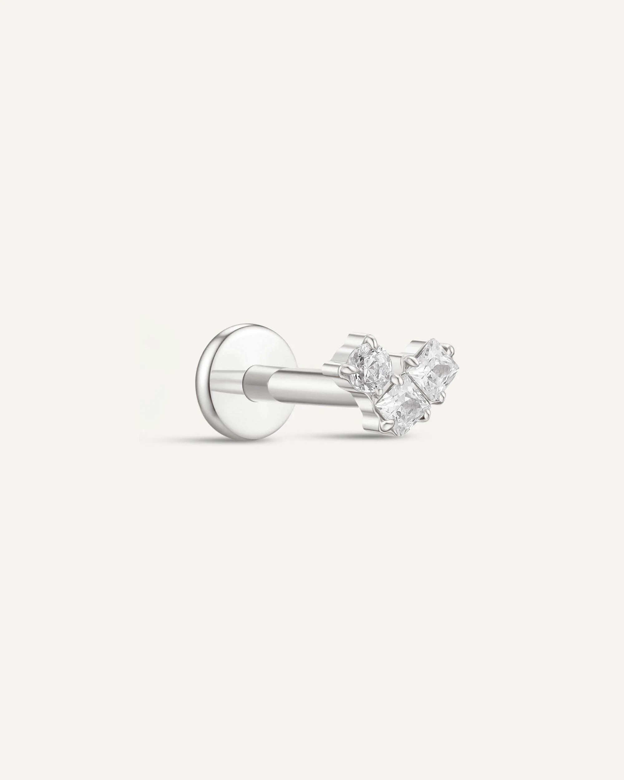 Crystal Trinity Titanium Flat Back Studs In Silver