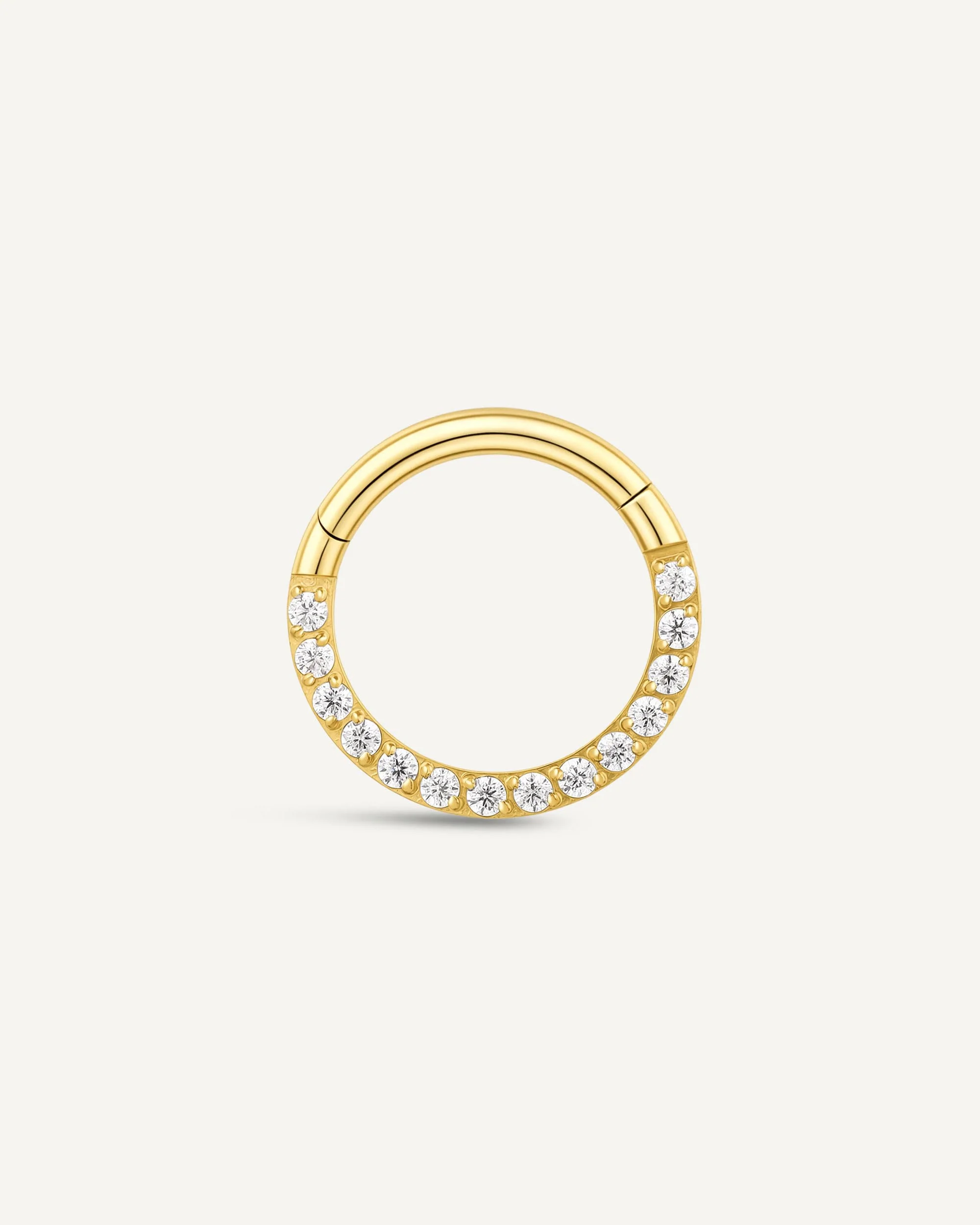 CZ Titanium Daith Clicker In Gold