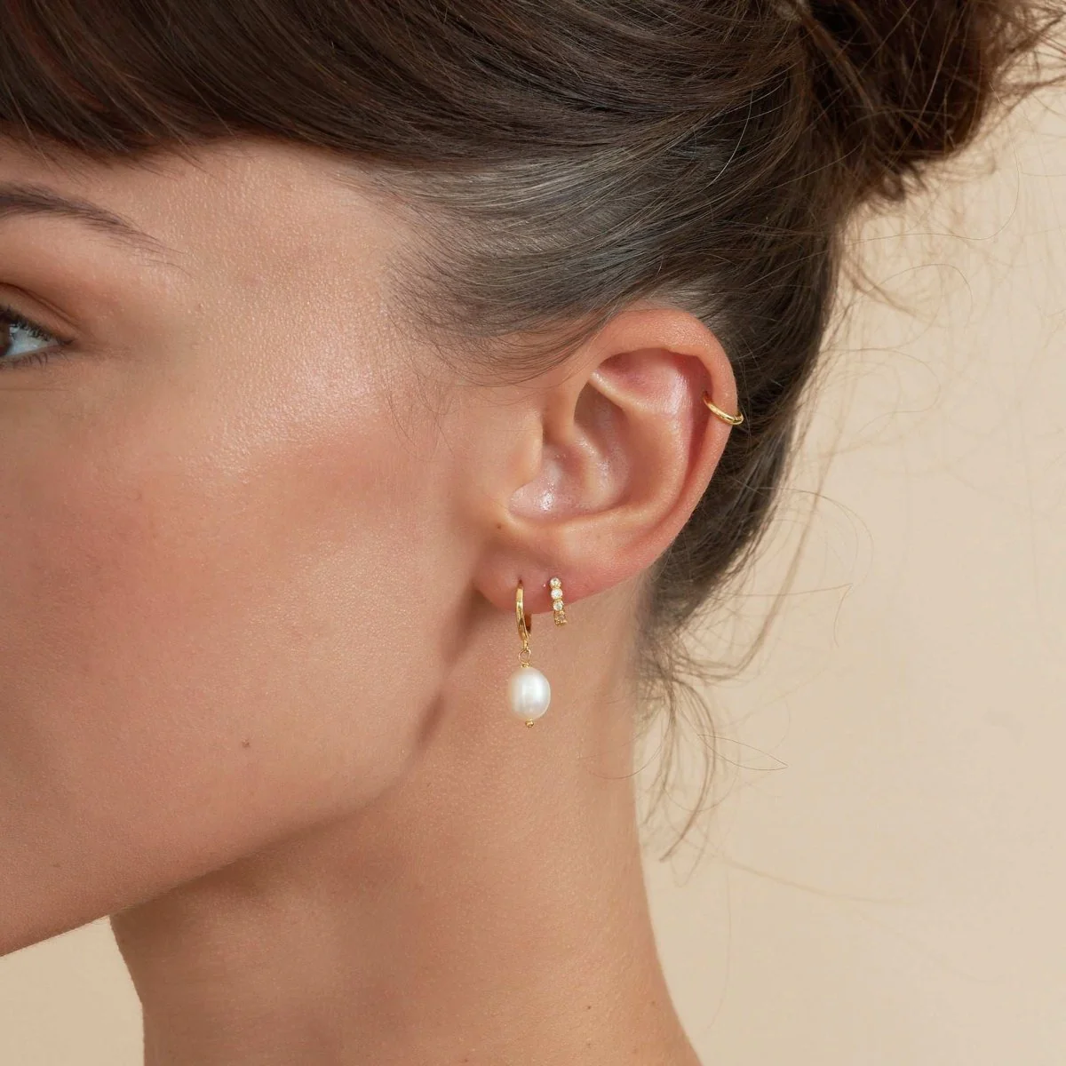 Essential Cartilage Hoops in Gold - Image 5