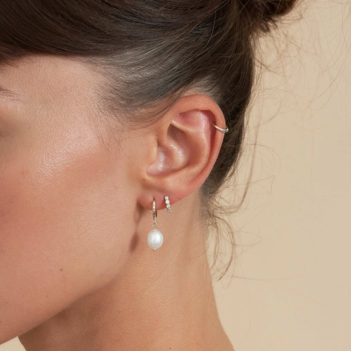 Essential Cartilage Hoops in Silver - Image 4
