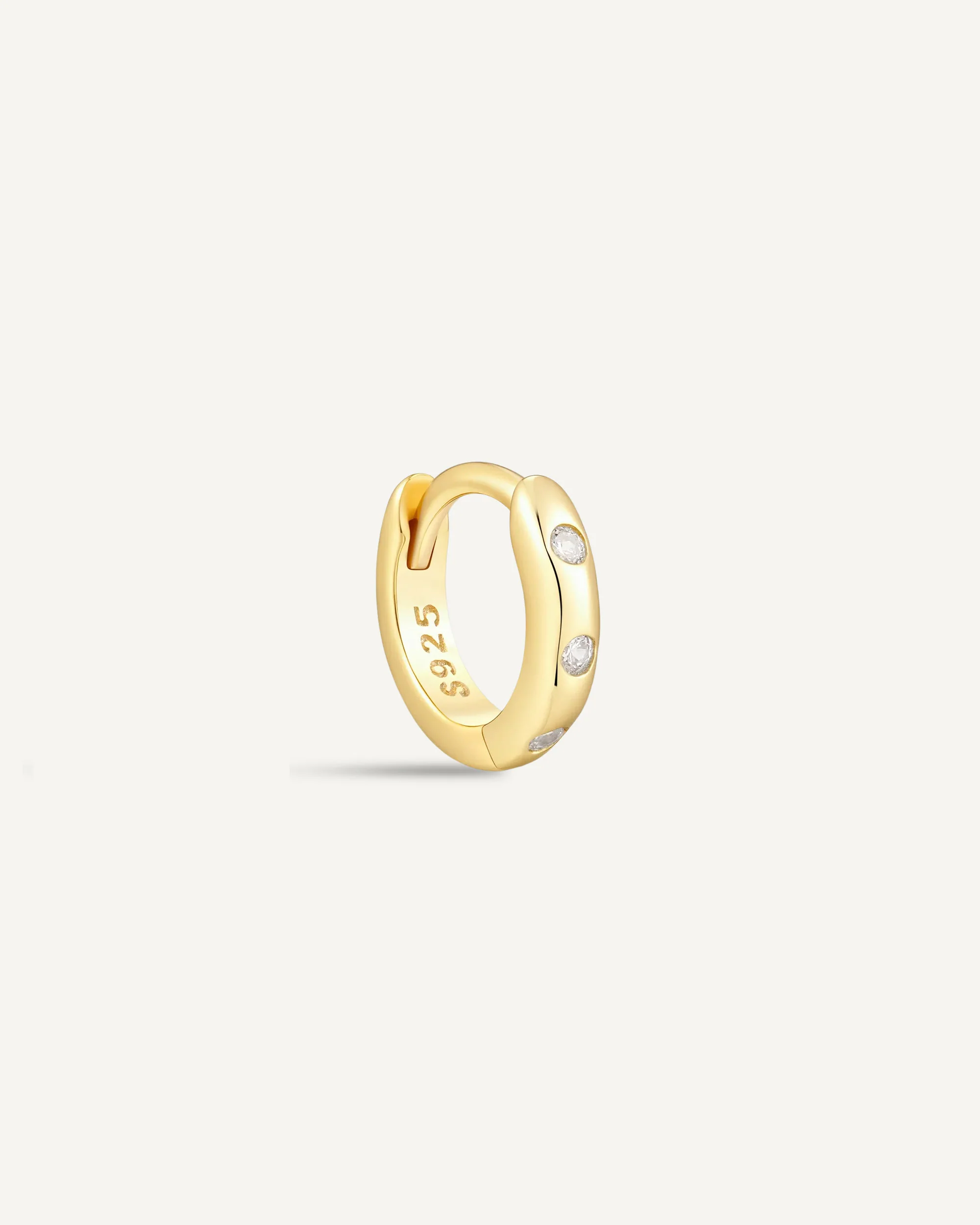 Essential Crystal Dainty Huggies In Gold - Image 5