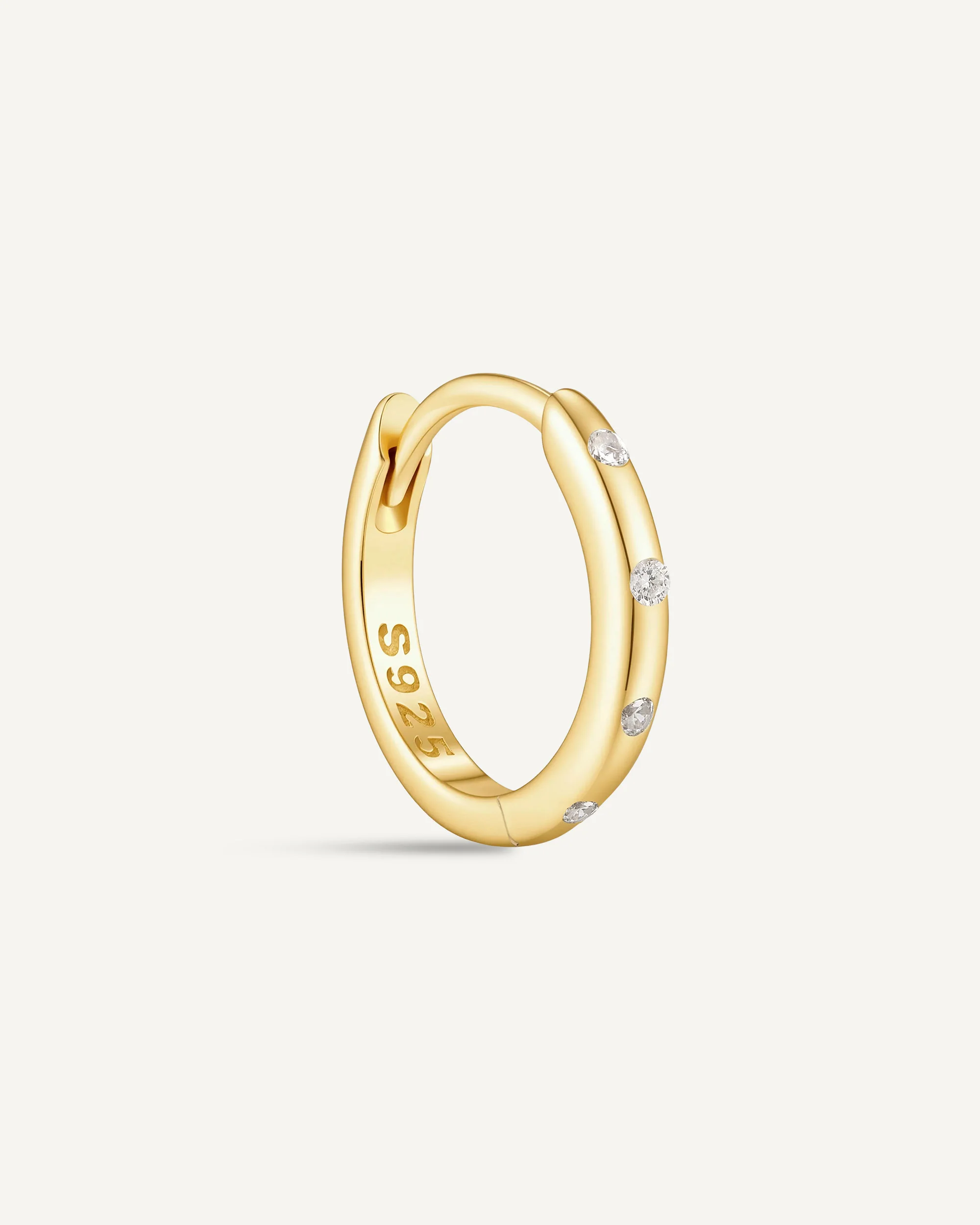 Essential Crystal Dainty Huggies In Gold - Image 9
