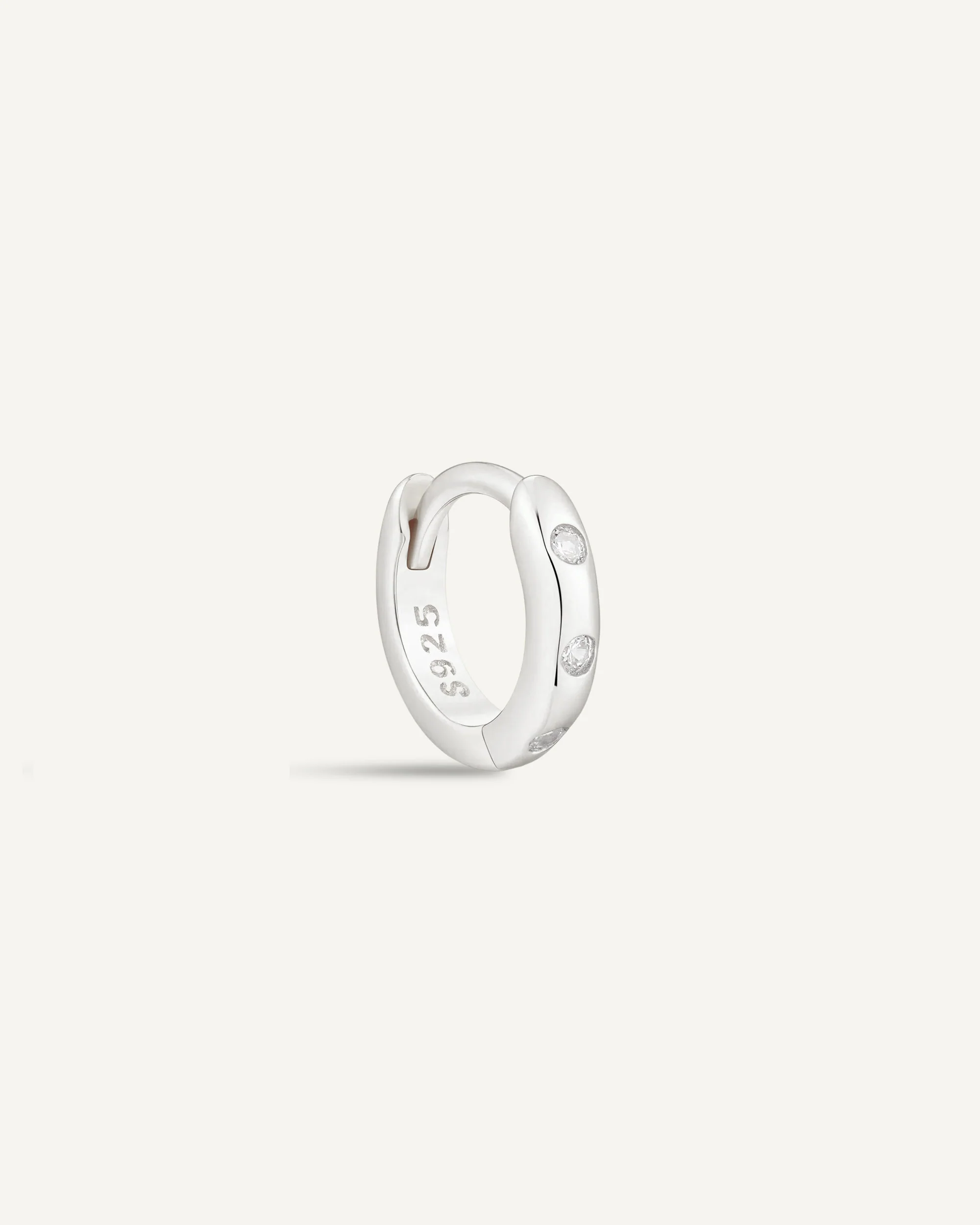 Essential Crystal Dainty Huggies In Silver - Image 5
