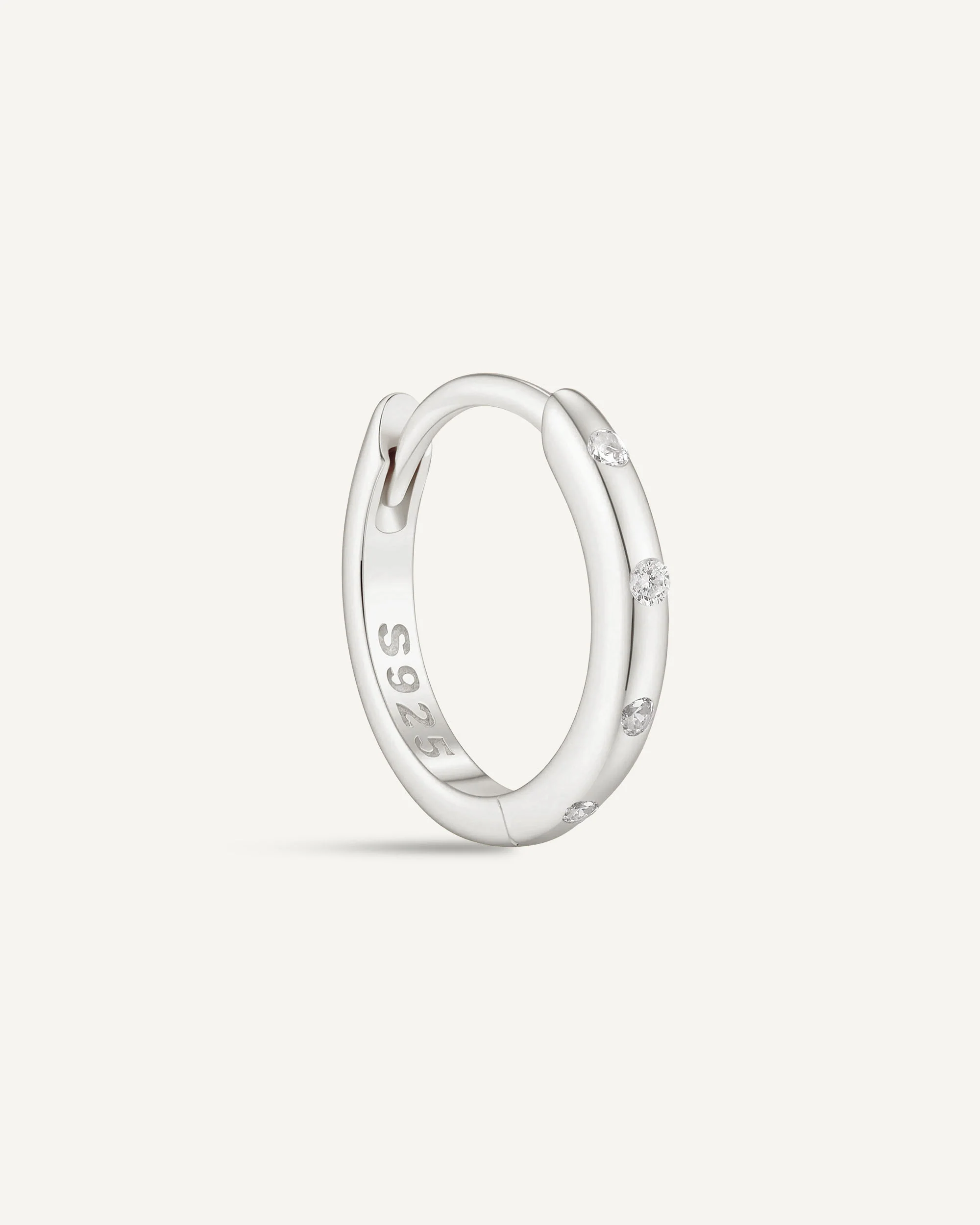 Essential Crystal Dainty Huggies In Silver - Image 9