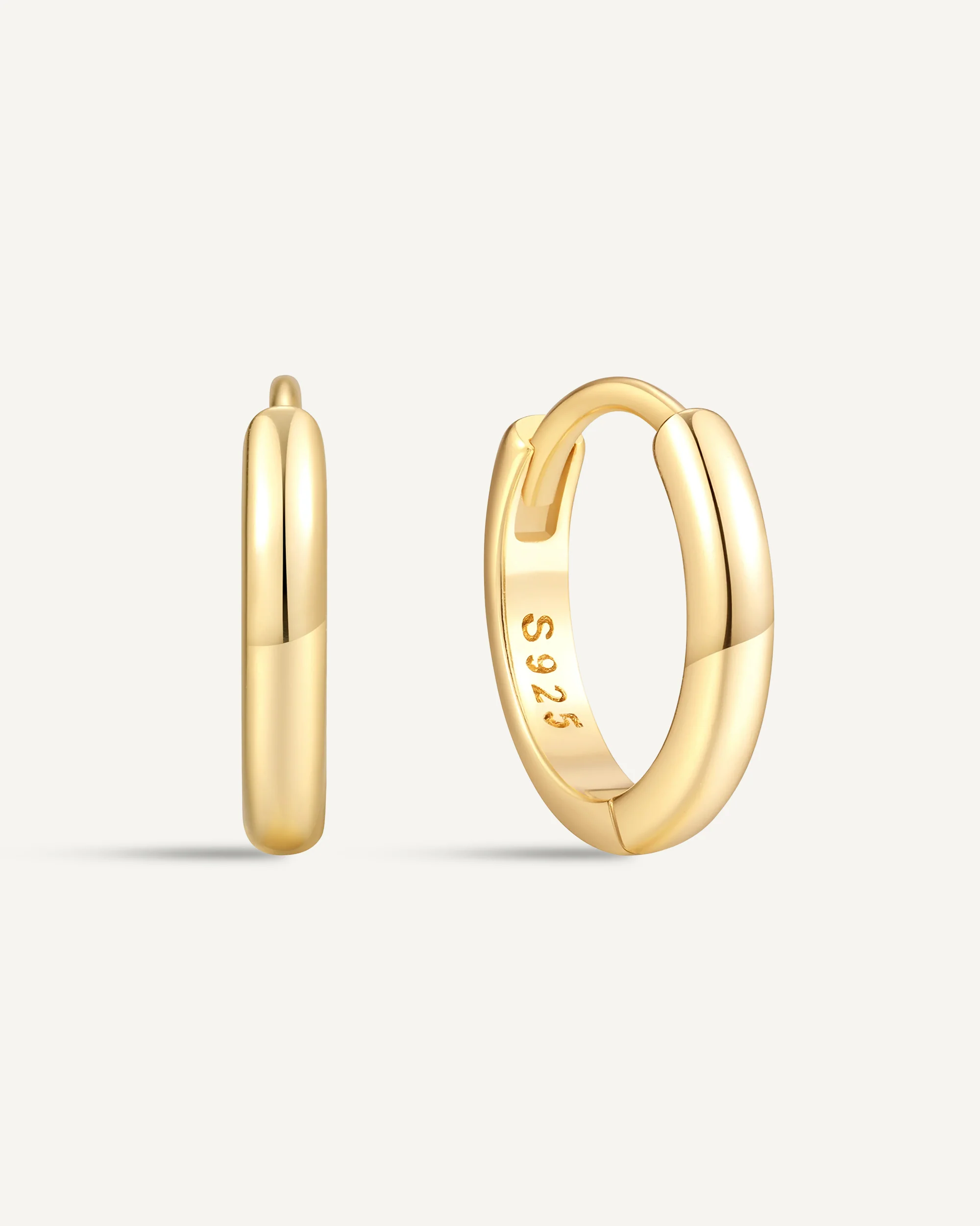 Essential Dainty Huggie Hoops In Gold - Image 10