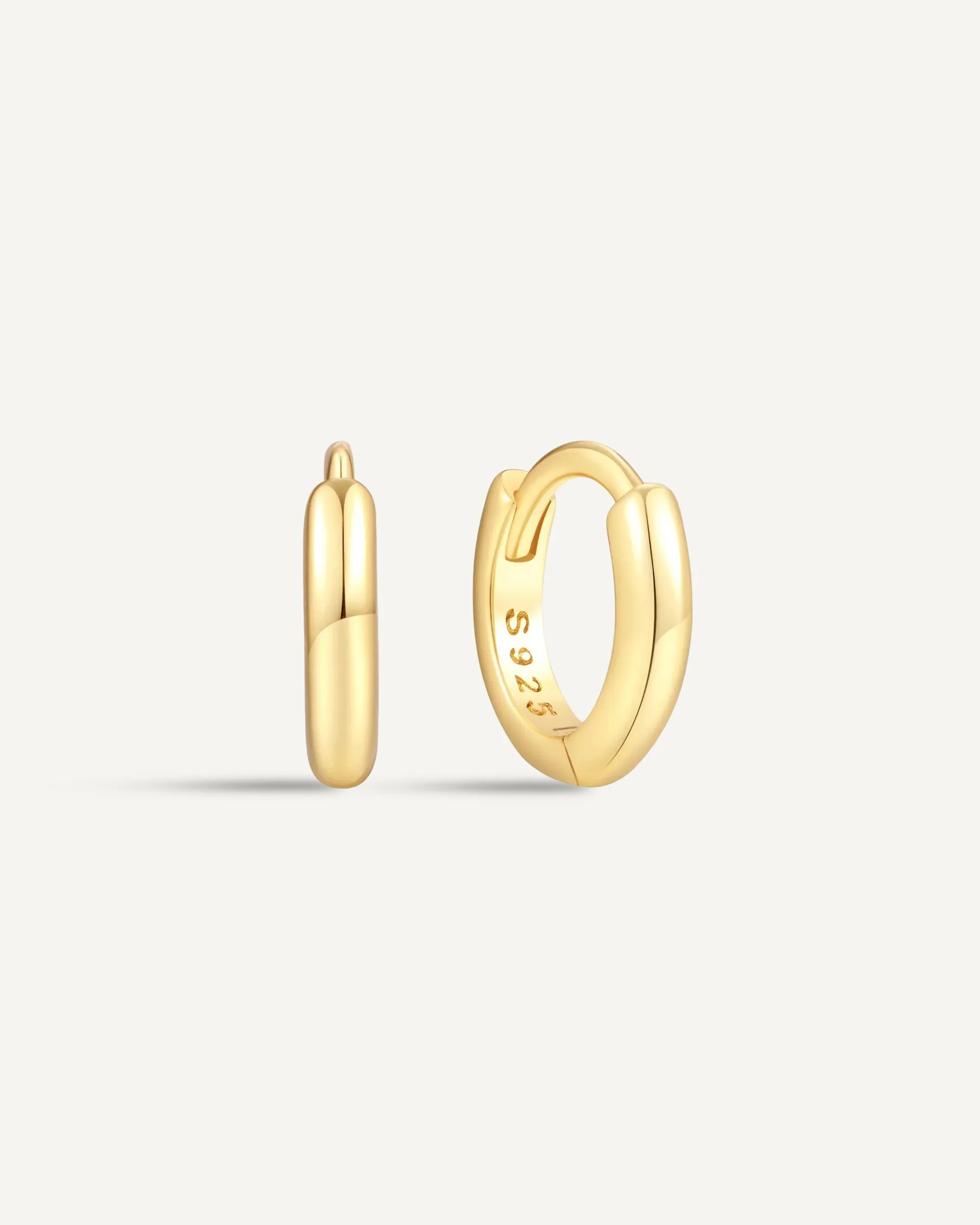 Essential Dainty Huggie Hoops In Gold - Image 6