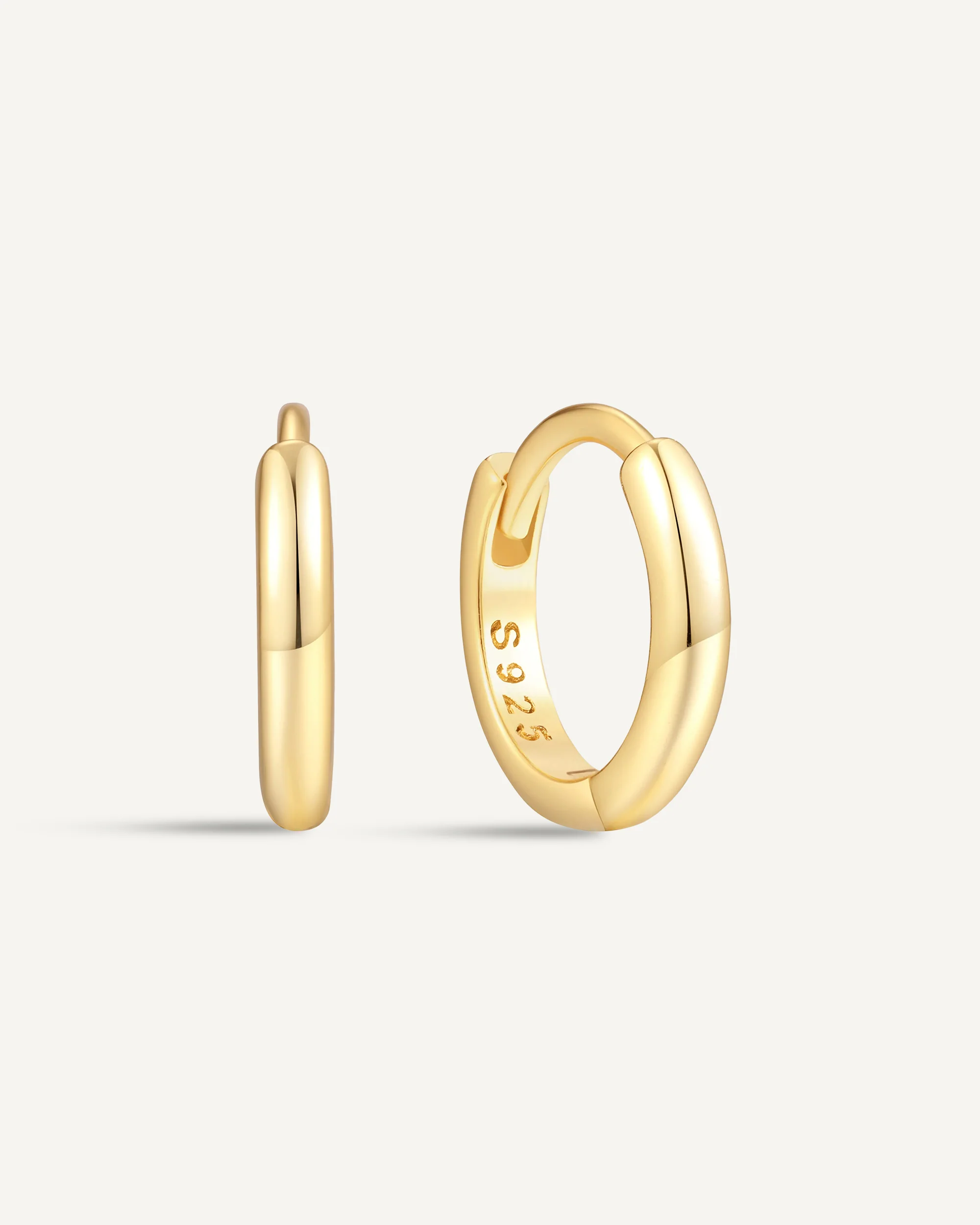Essential Dainty Huggie Hoops In Gold - Image 8
