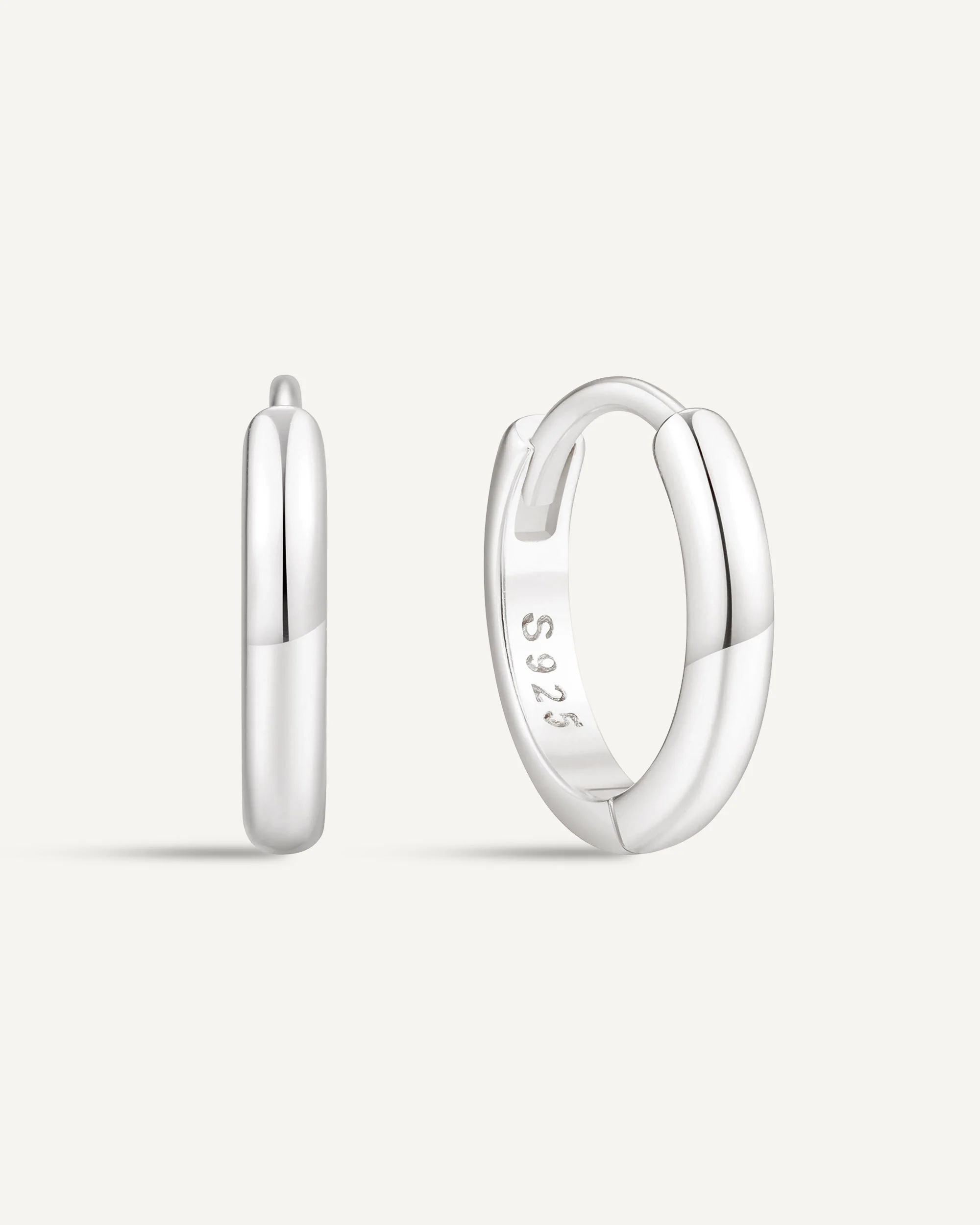 Essential Dainty Huggie Hoops In Silver - Image 10