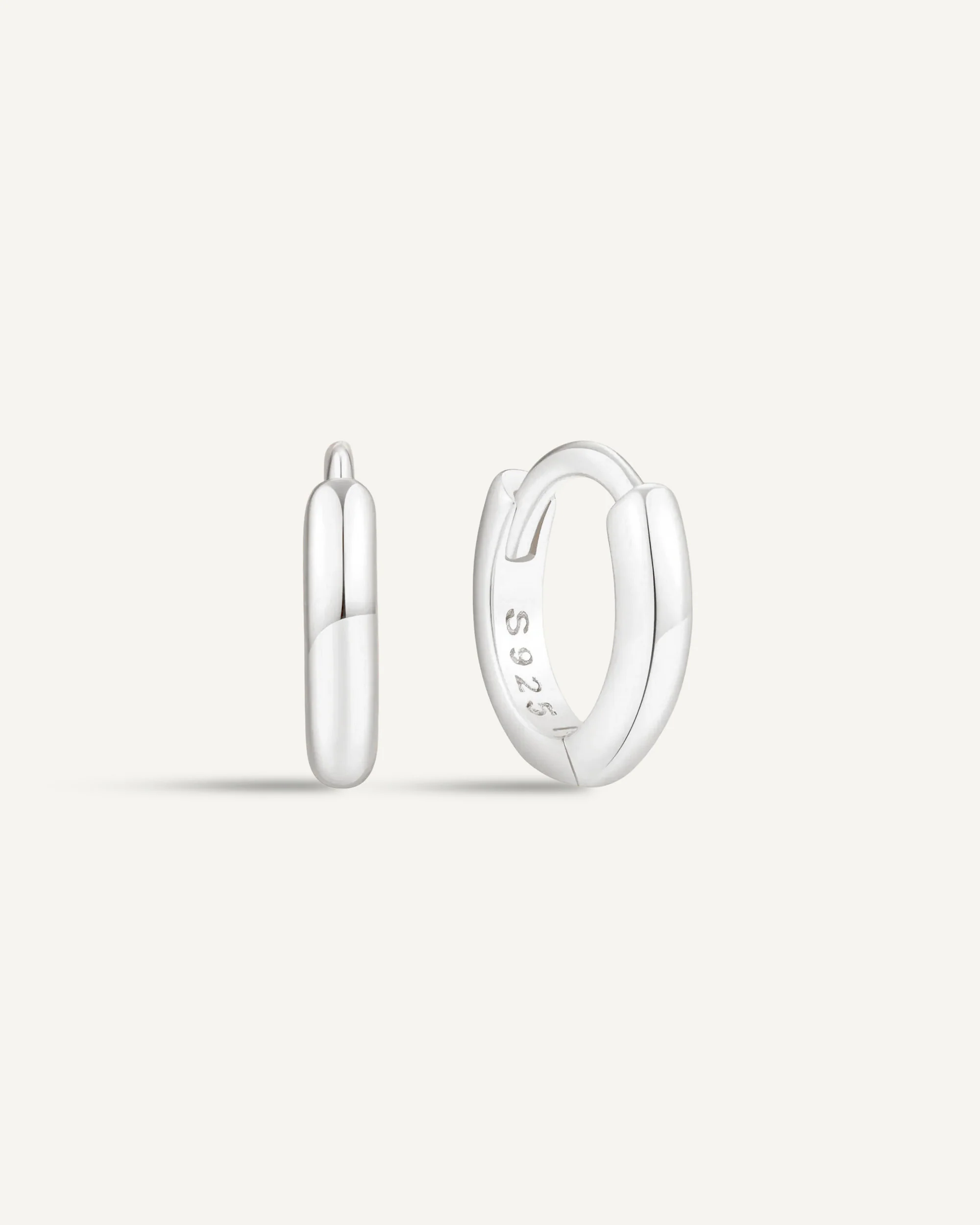 Essential Dainty Huggie Hoops In Silver - Image 6