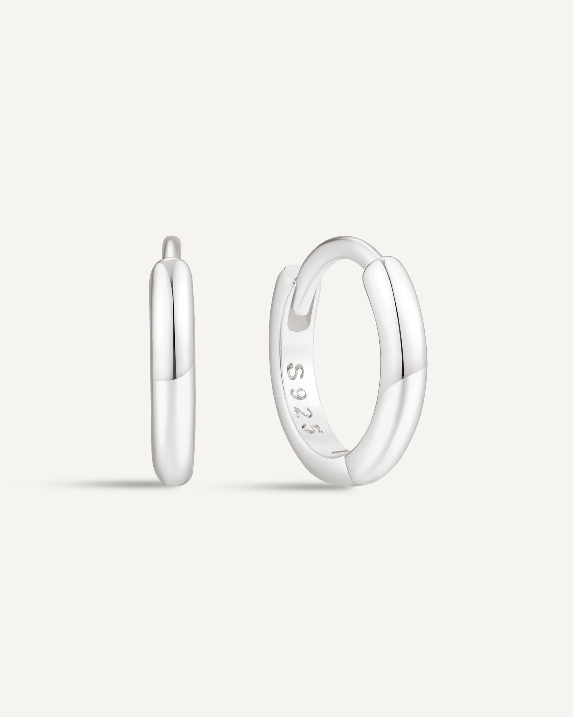 Essential Dainty Huggie Hoops In Silver - Image 8