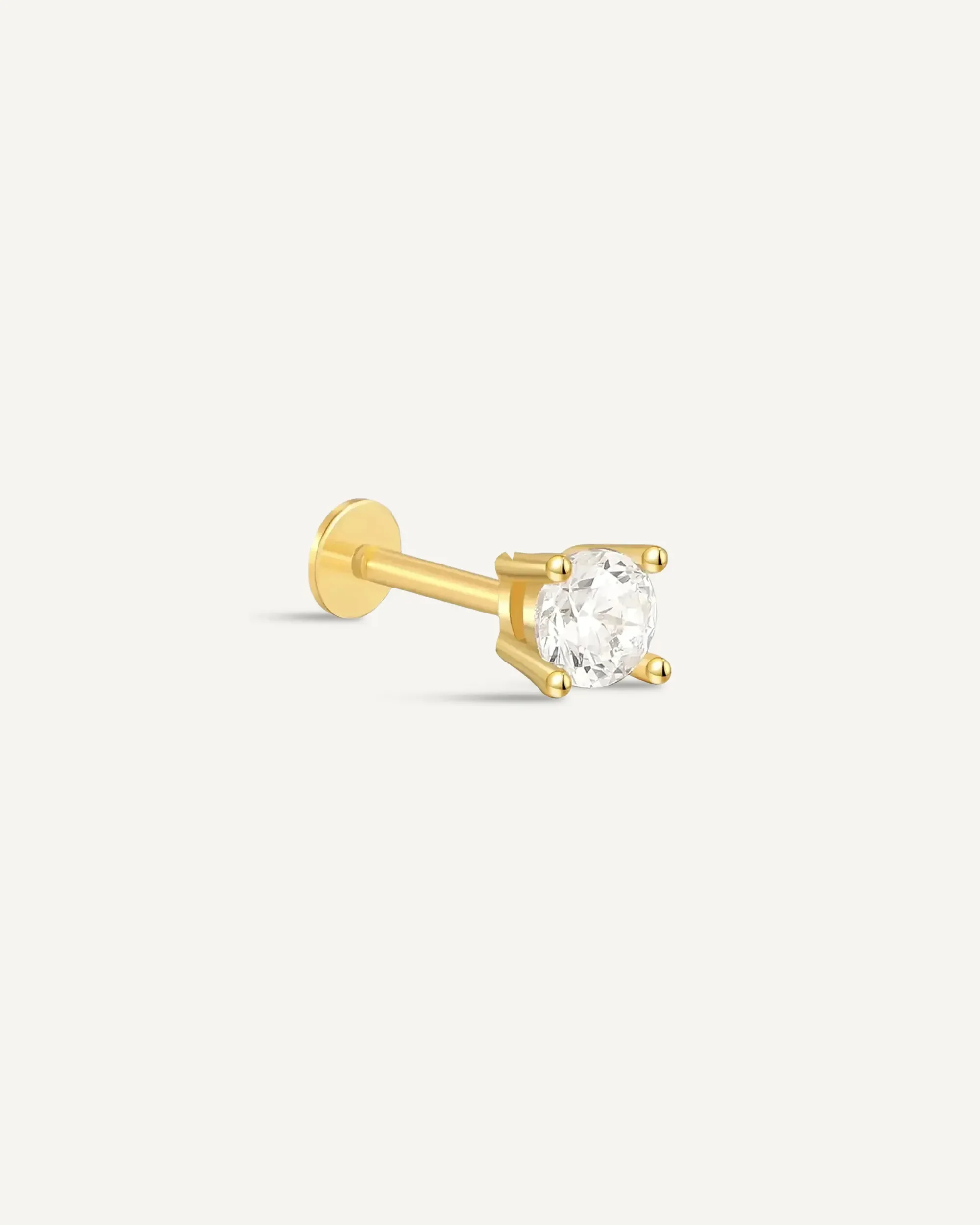 Essential Flat Back Diamond Studs In Gold - Image 10