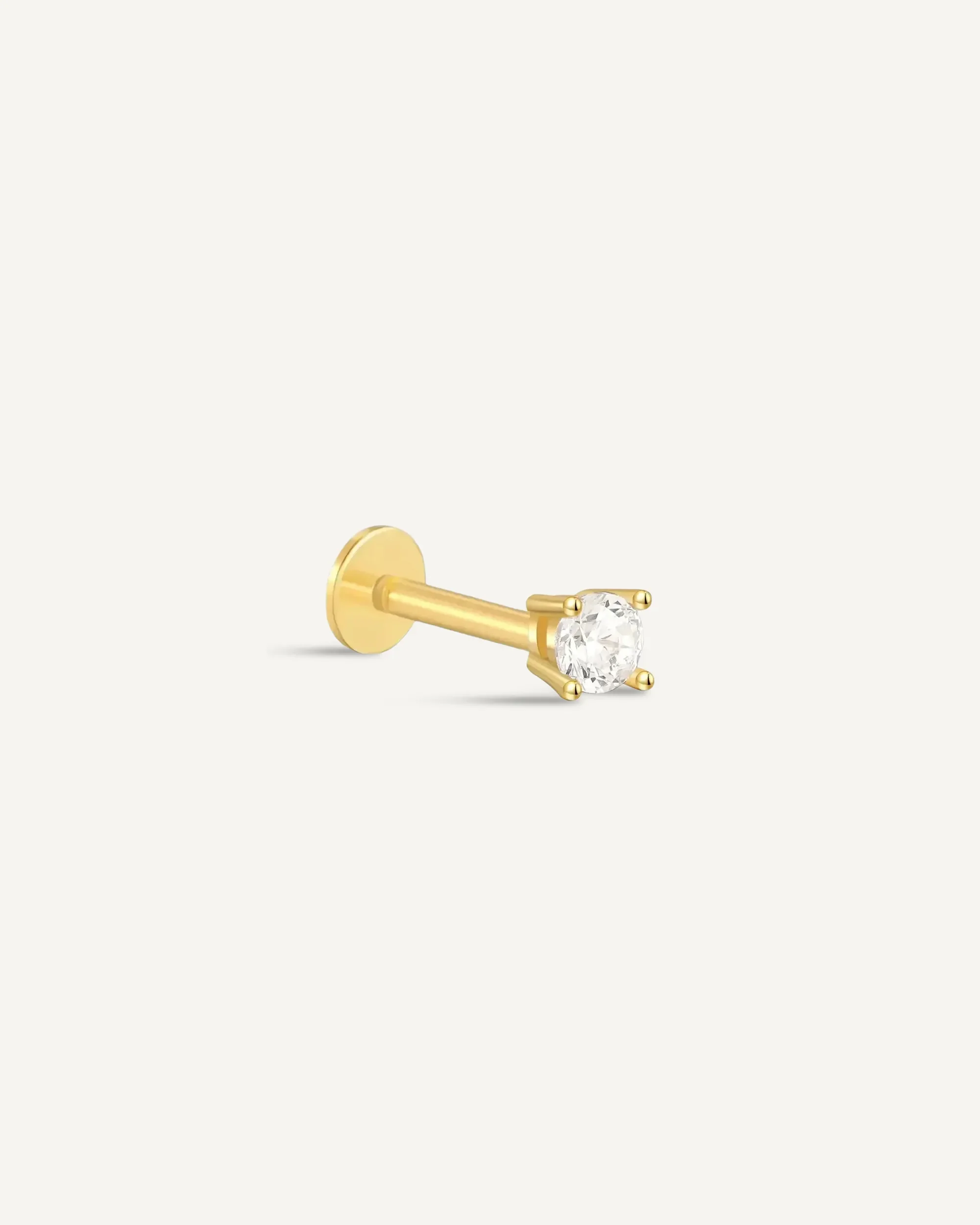 Essential Flat Back Diamond Studs In Gold - Image 6