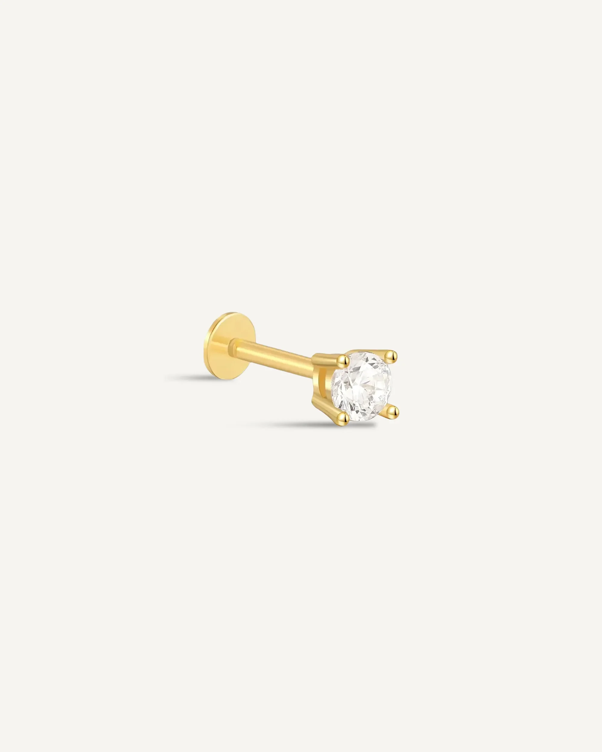 Essential Flat Back Diamond Studs In Gold - Image 8