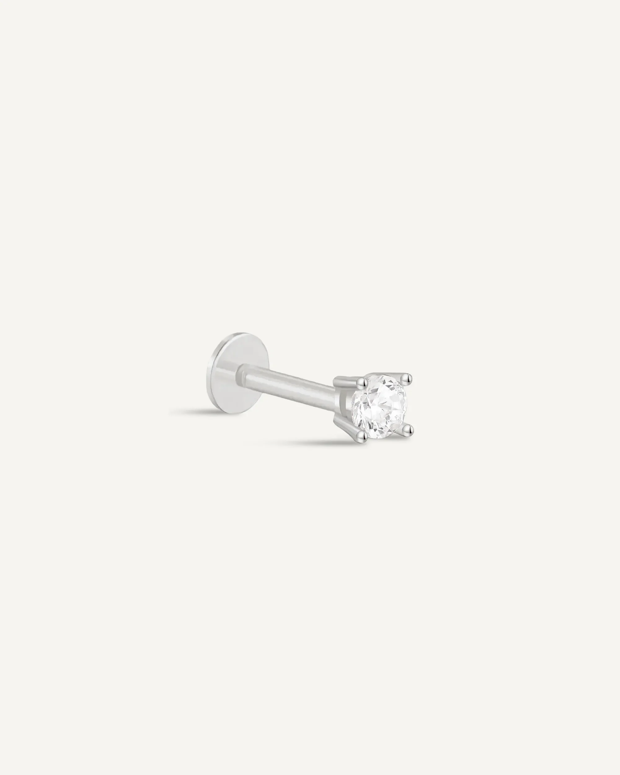 Essential Flat Back Diamond Studs In Silver - Image 6