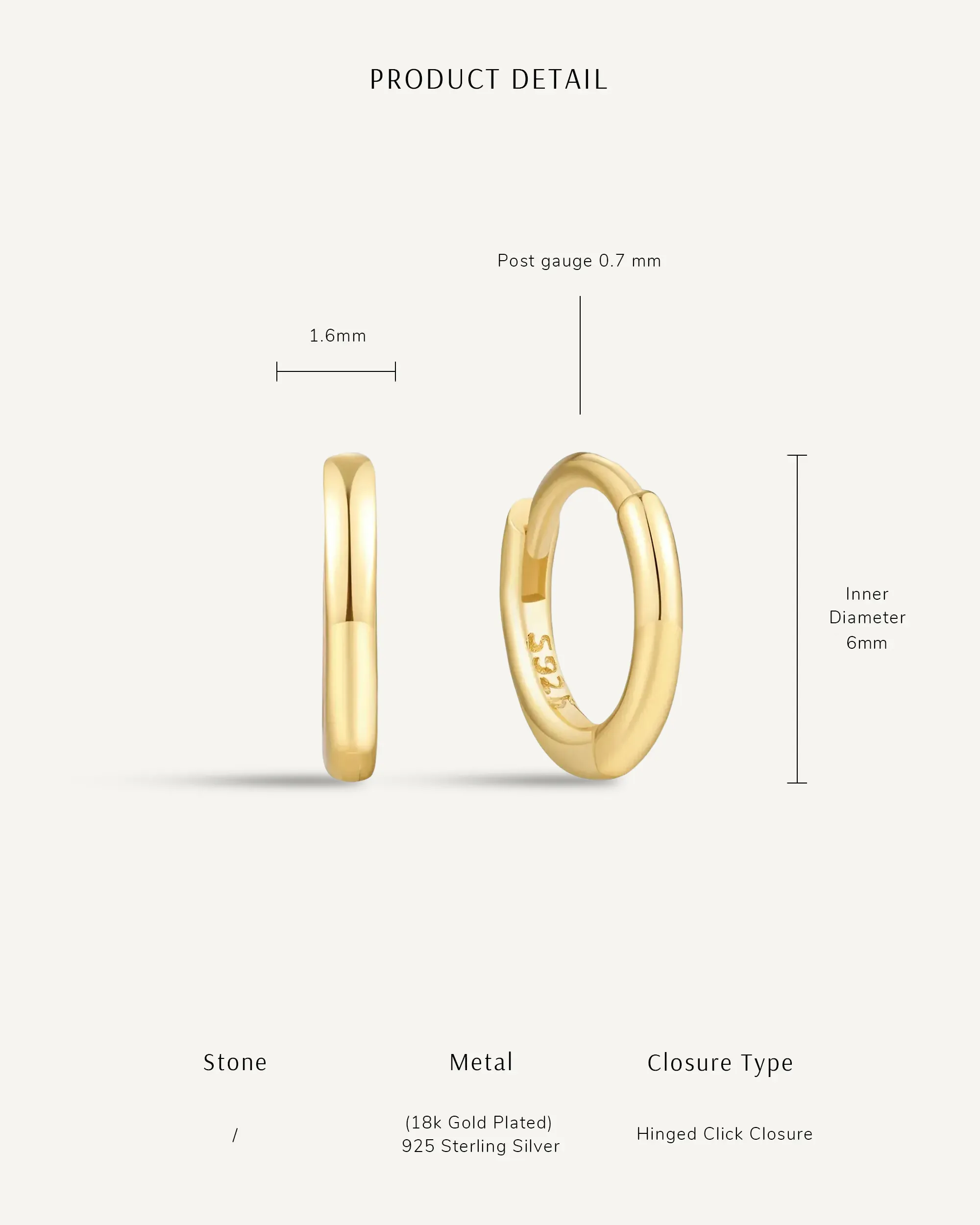 Essential Helix Hoop in Gold - Image 6