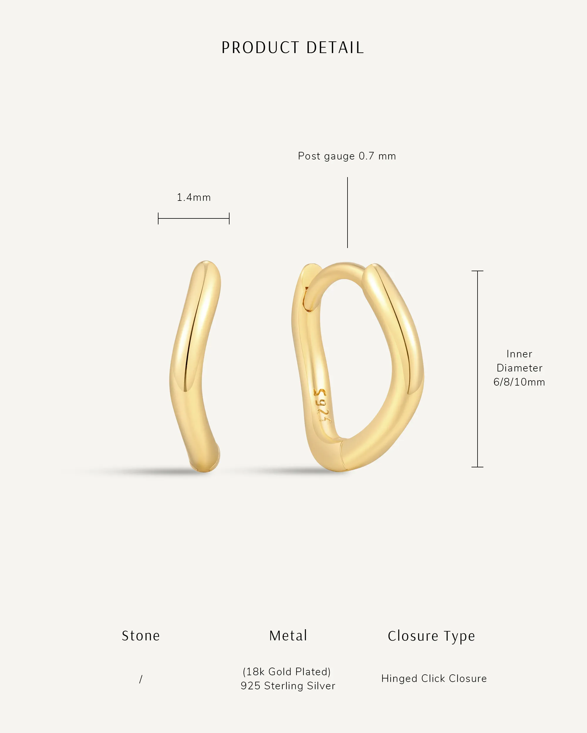 Essential Wavy Huggie Hoops In Silver - Image 7