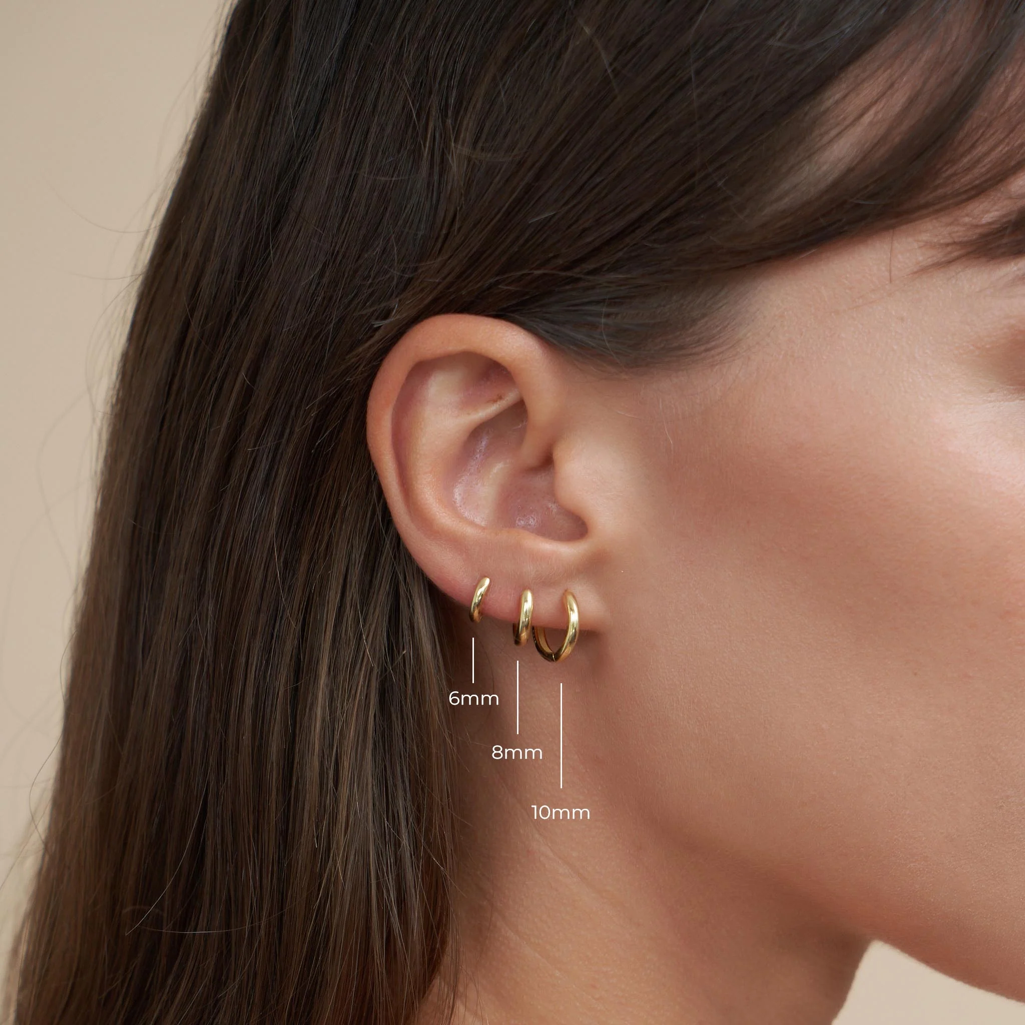 Everyday Dainty Huggie Hoops Set in Gold - Image 4