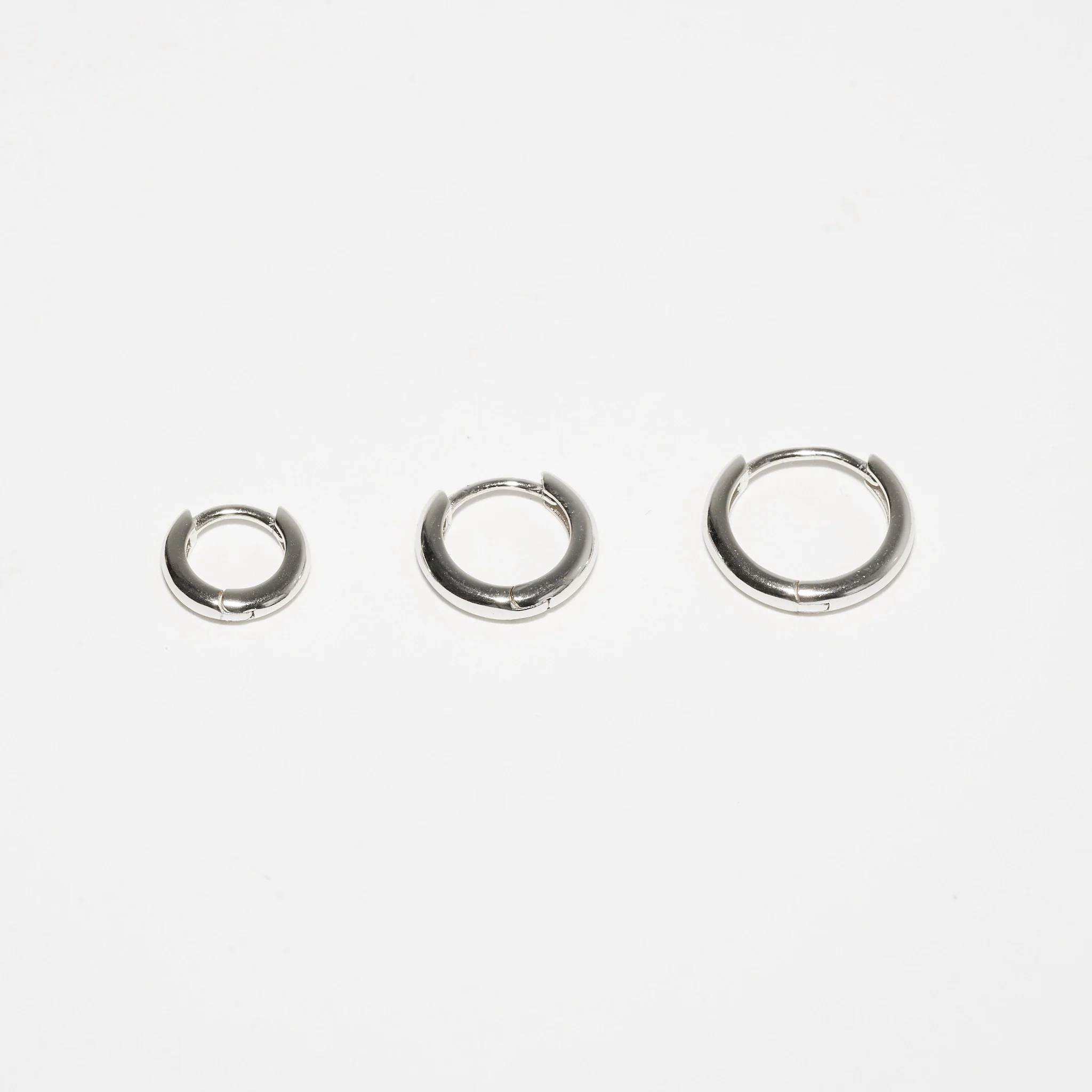 Everyday Dainty Huggie Hoops Set in Silver - Image 3