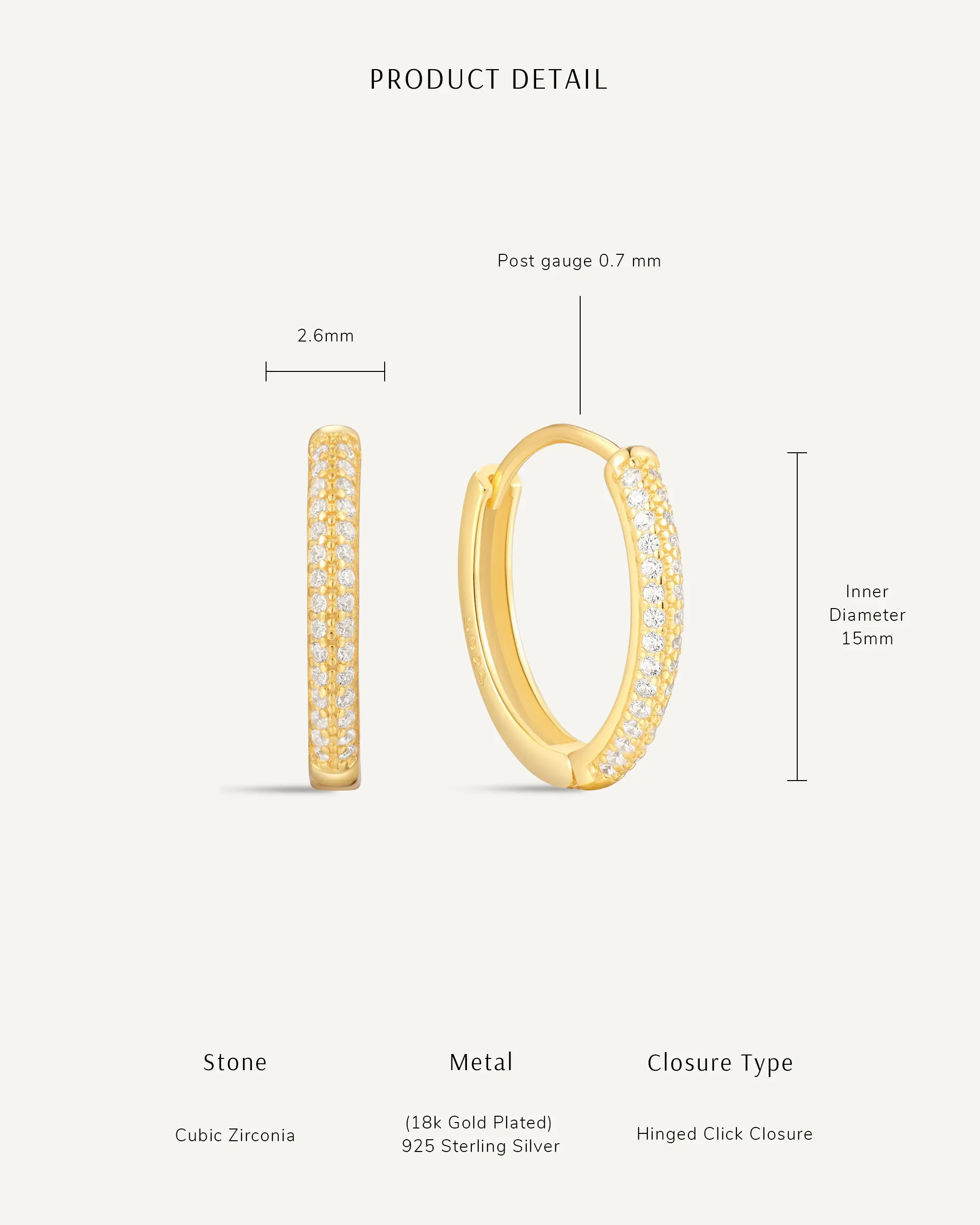 Medium Crystal Paved Hoops In Gold - Image 6