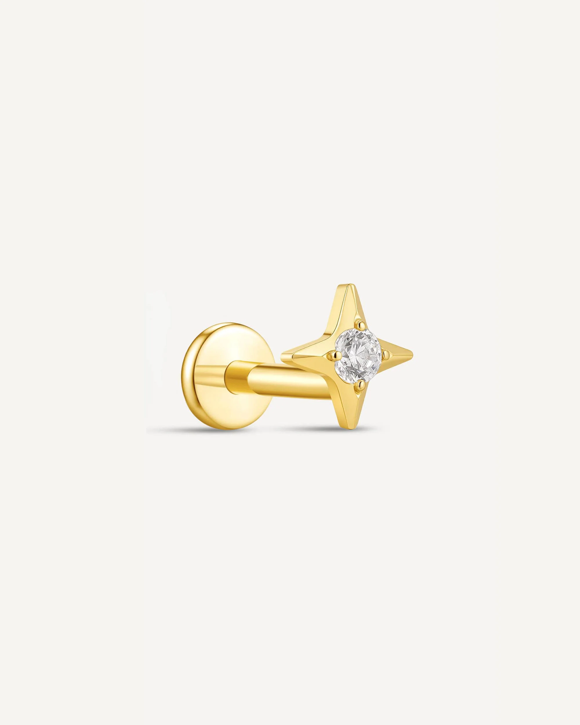 North Star Titanium Flat Back Studs In Gold