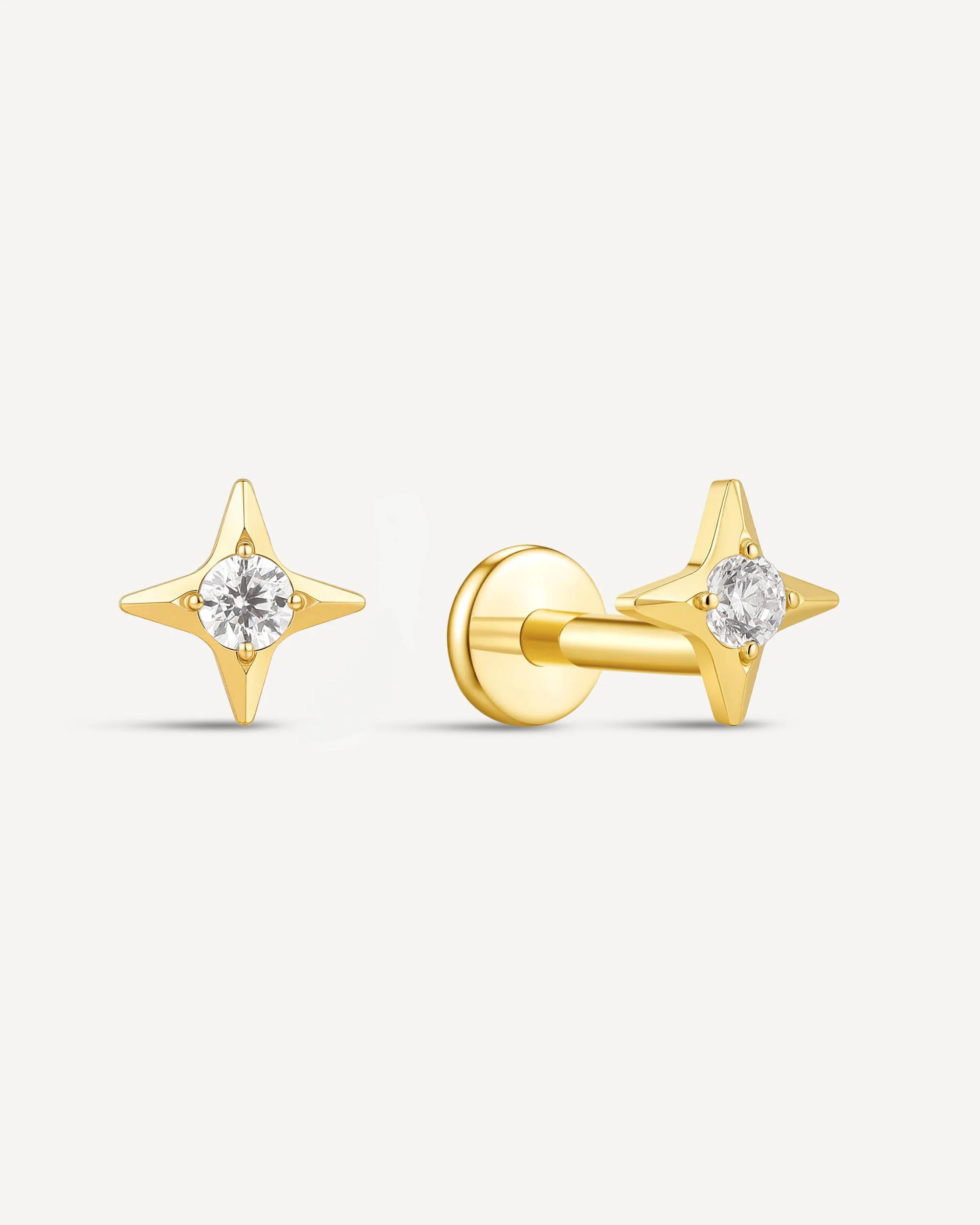North Star Titanium Flat Back Studs In Gold - Image 4