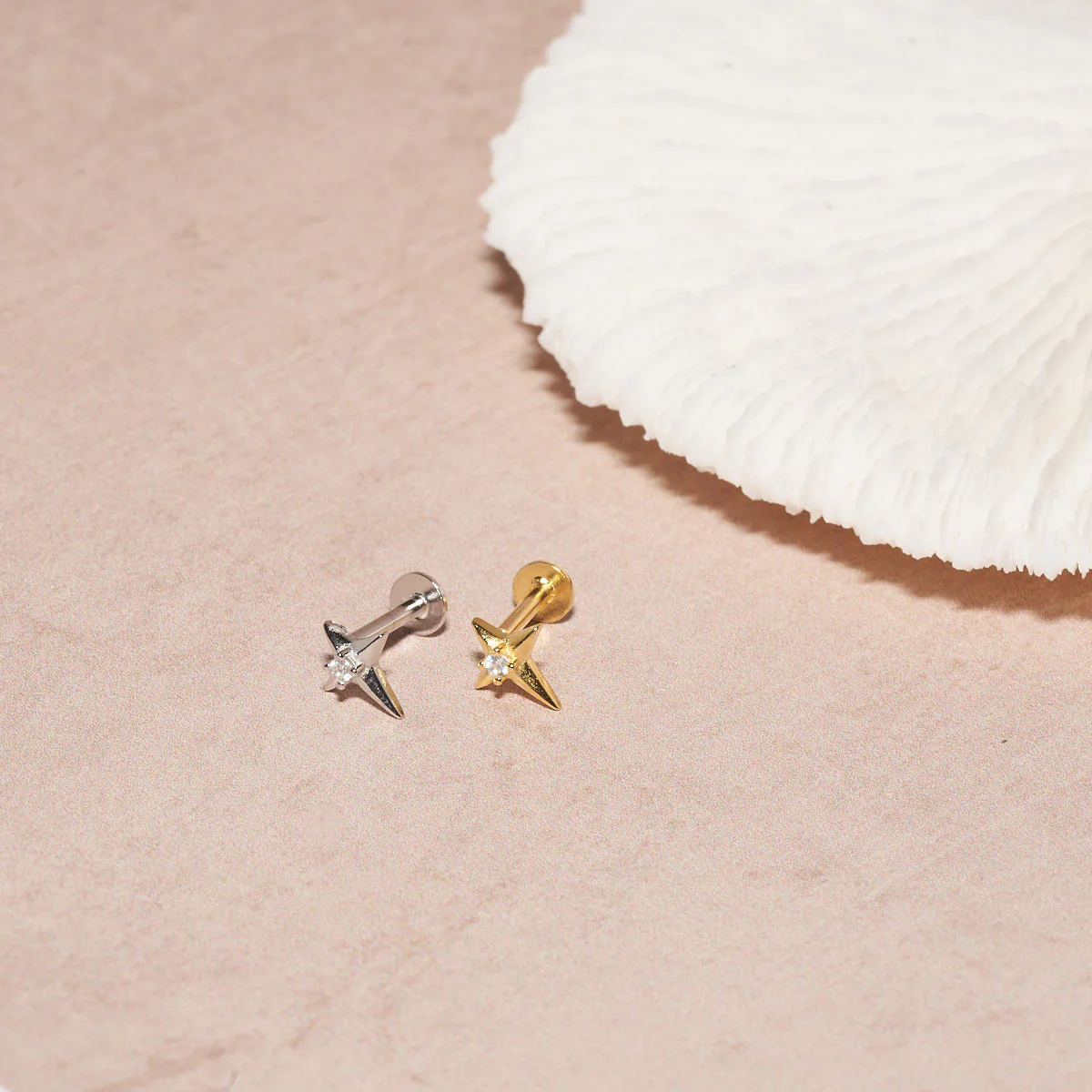 Nova Spark Flat Back Stud in Silver - Image 3