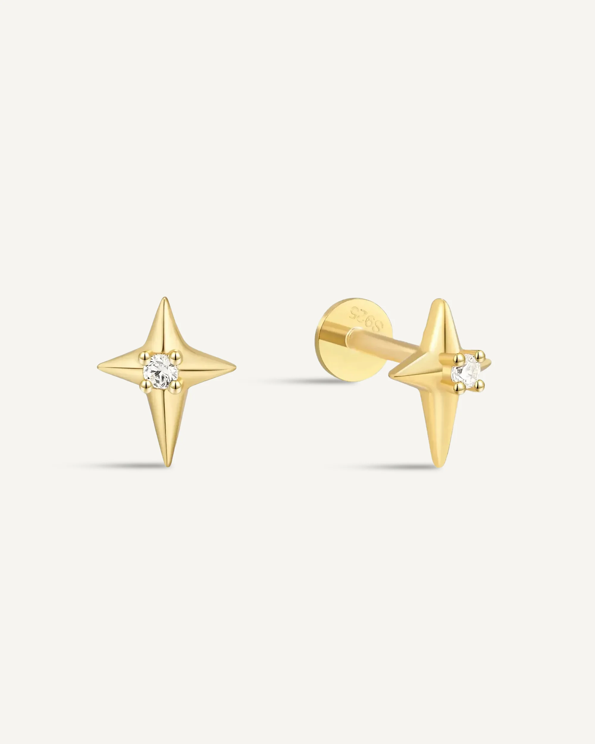 Nova Spark Flat Back Studs in Gold - Image 6