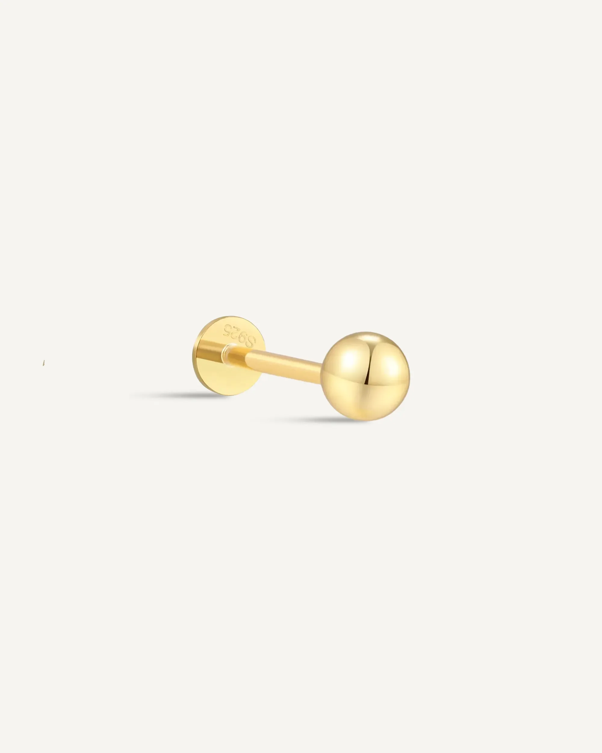 Classic Plain Ball Flat Back Stud In Gold