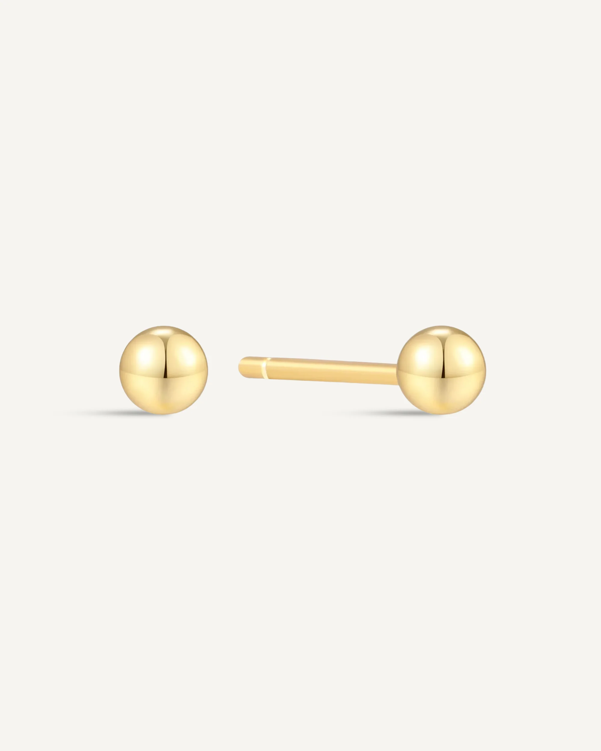 Plain Ball Studs In Gold