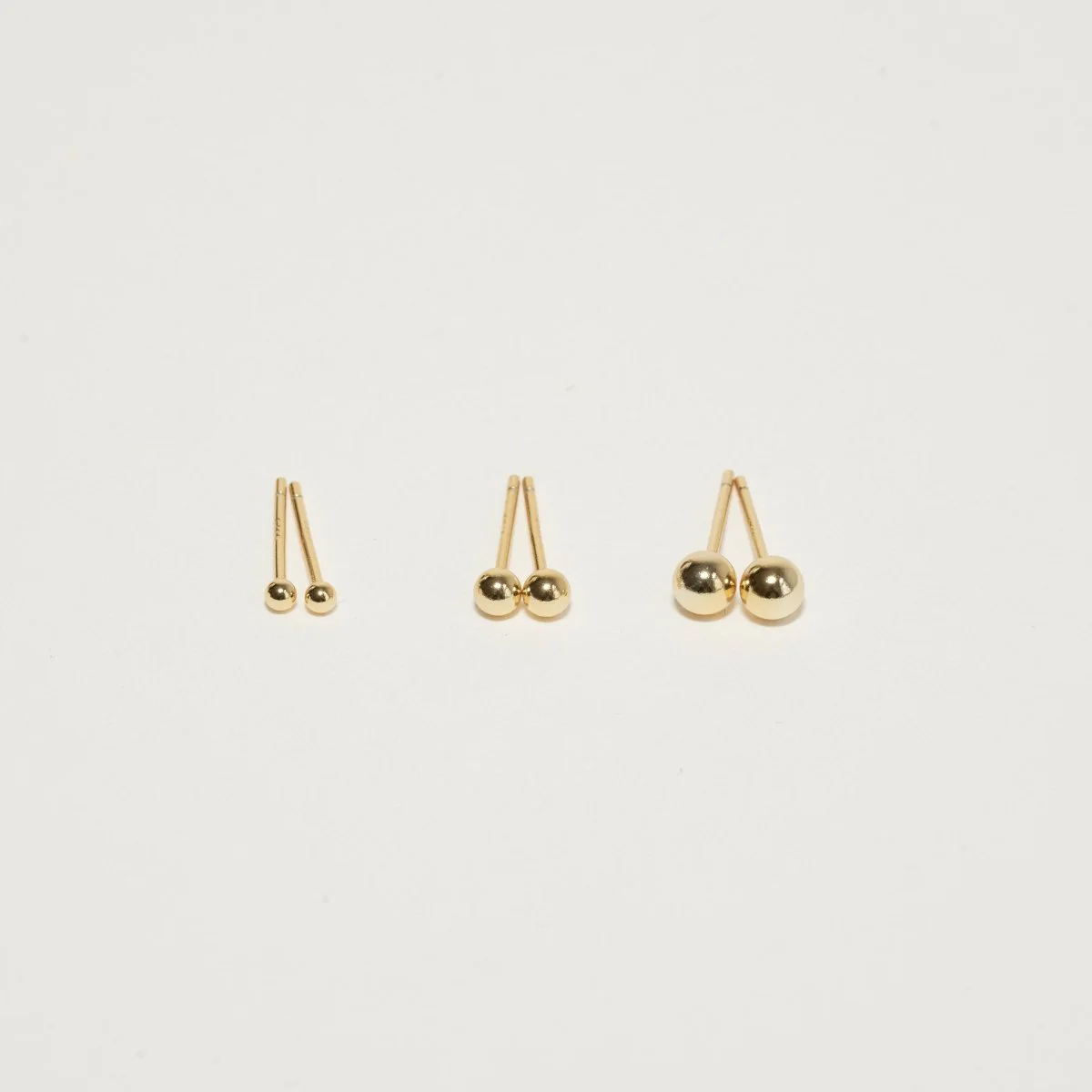 Plain Ball Studs In Gold - Image 4