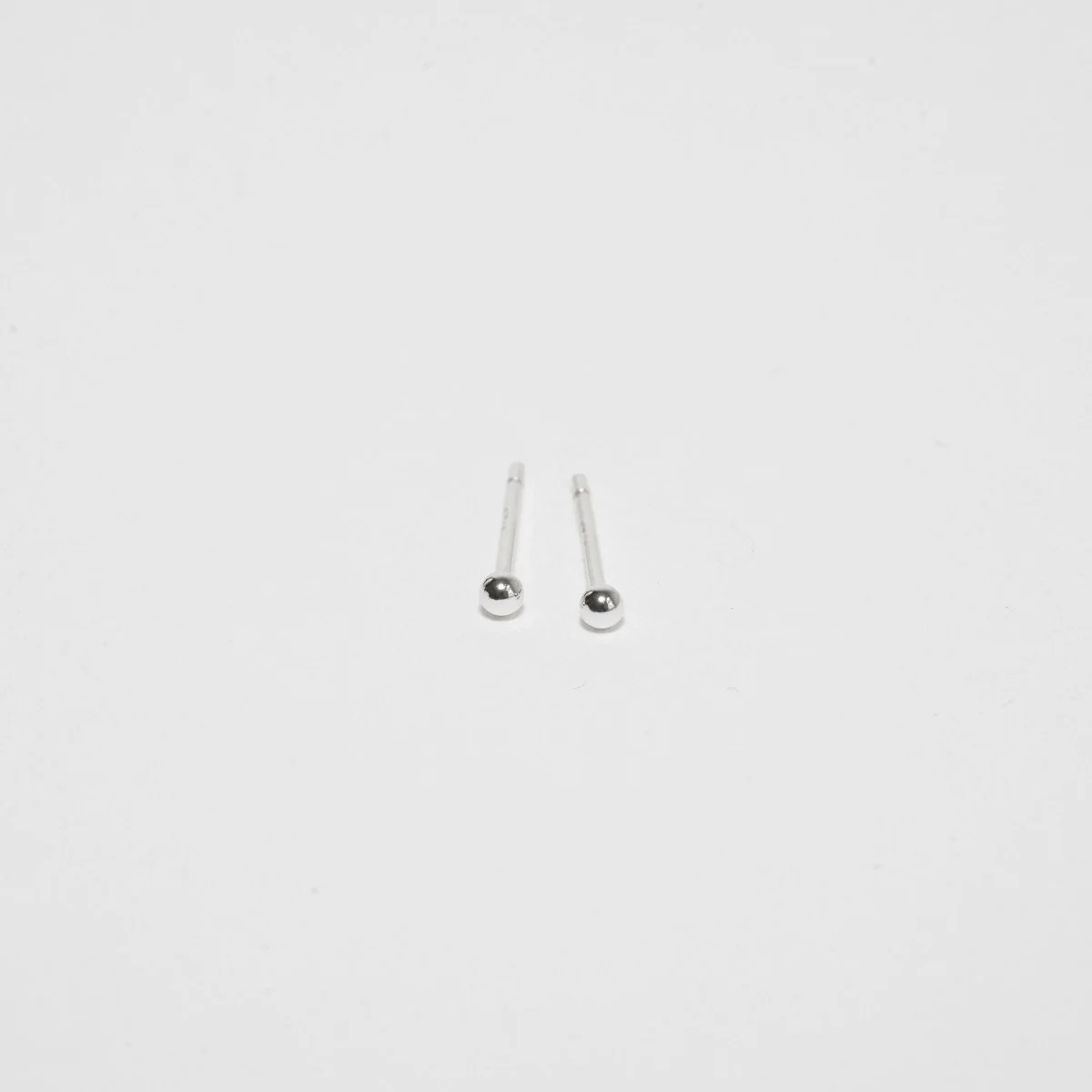 Plain Ball Studs In Silver - Image 5