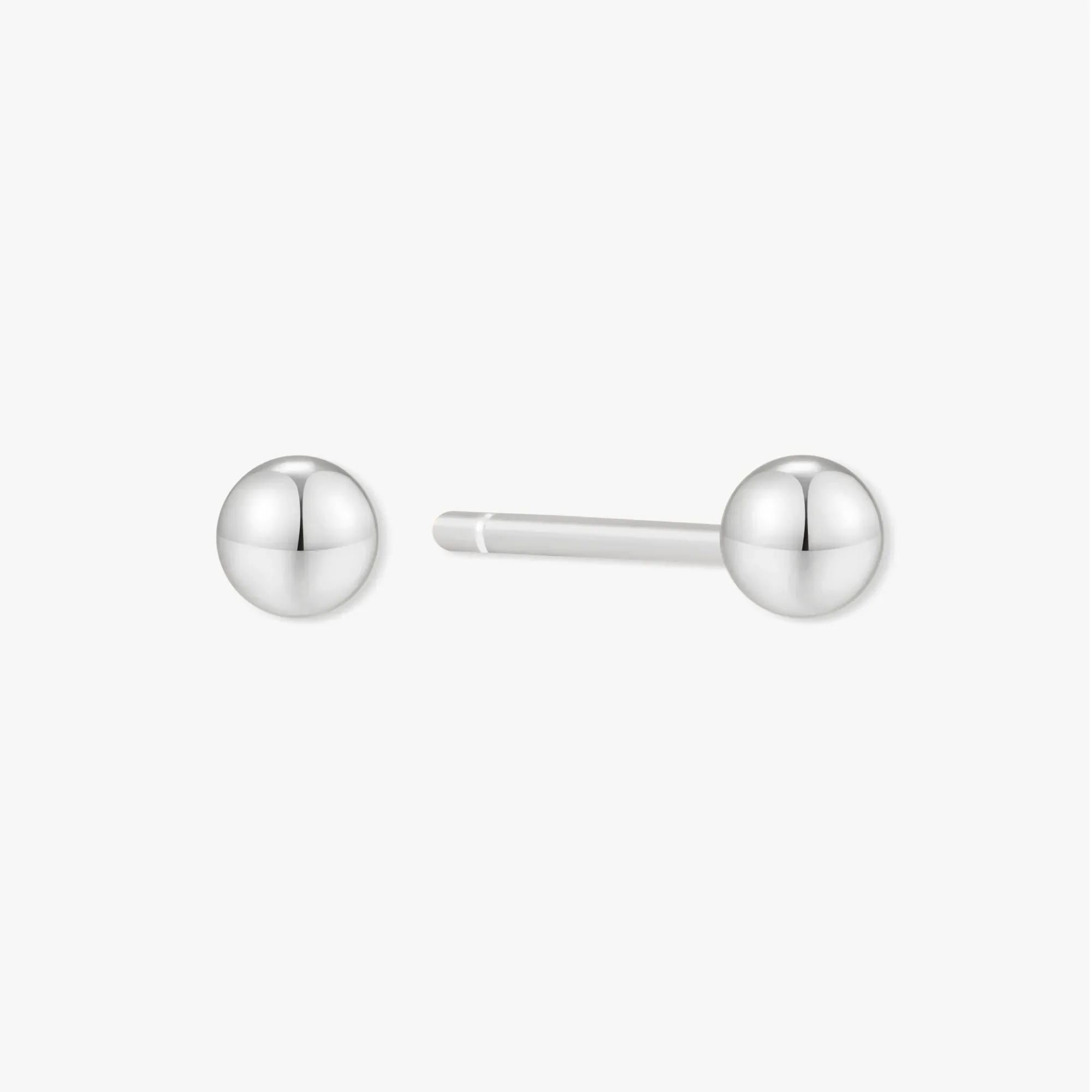 Plain Ball Studs In Silver - Image 6