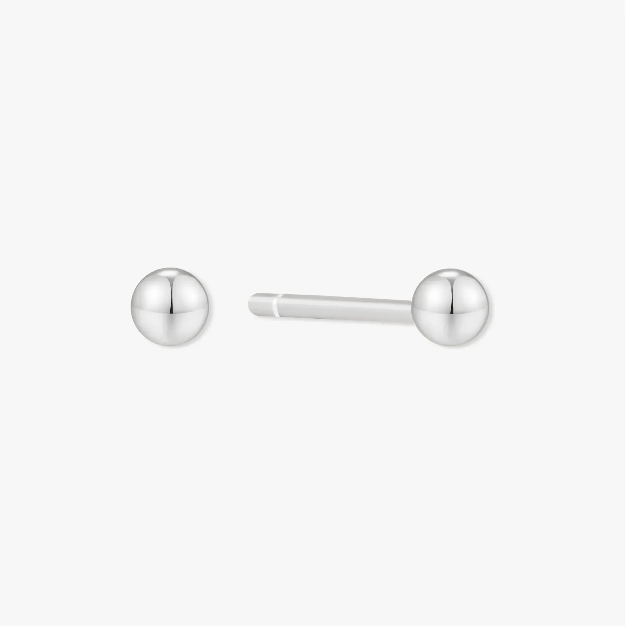 Plain Ball Studs In Silver - Image 7
