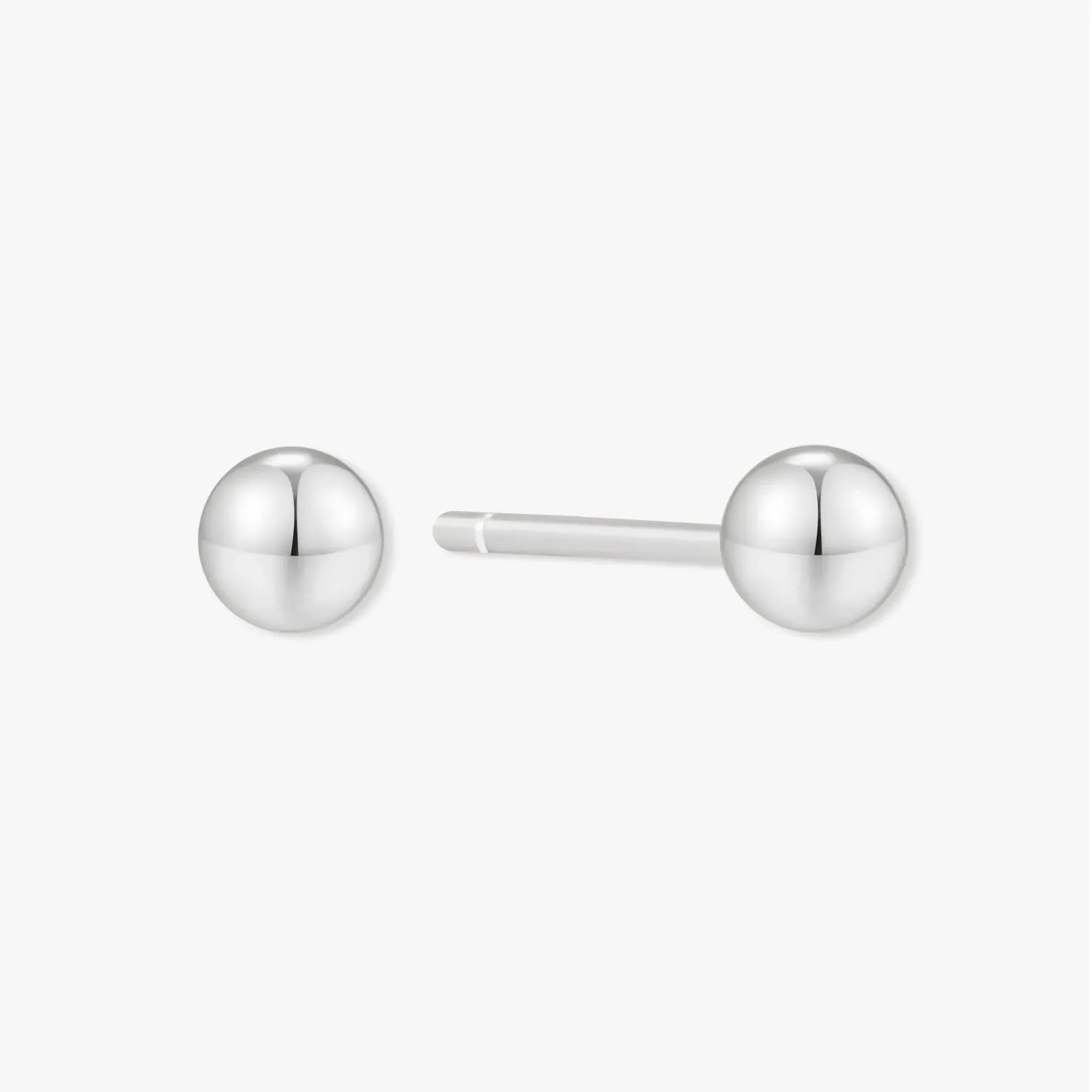 Plain Ball Studs In Silver - Image 8