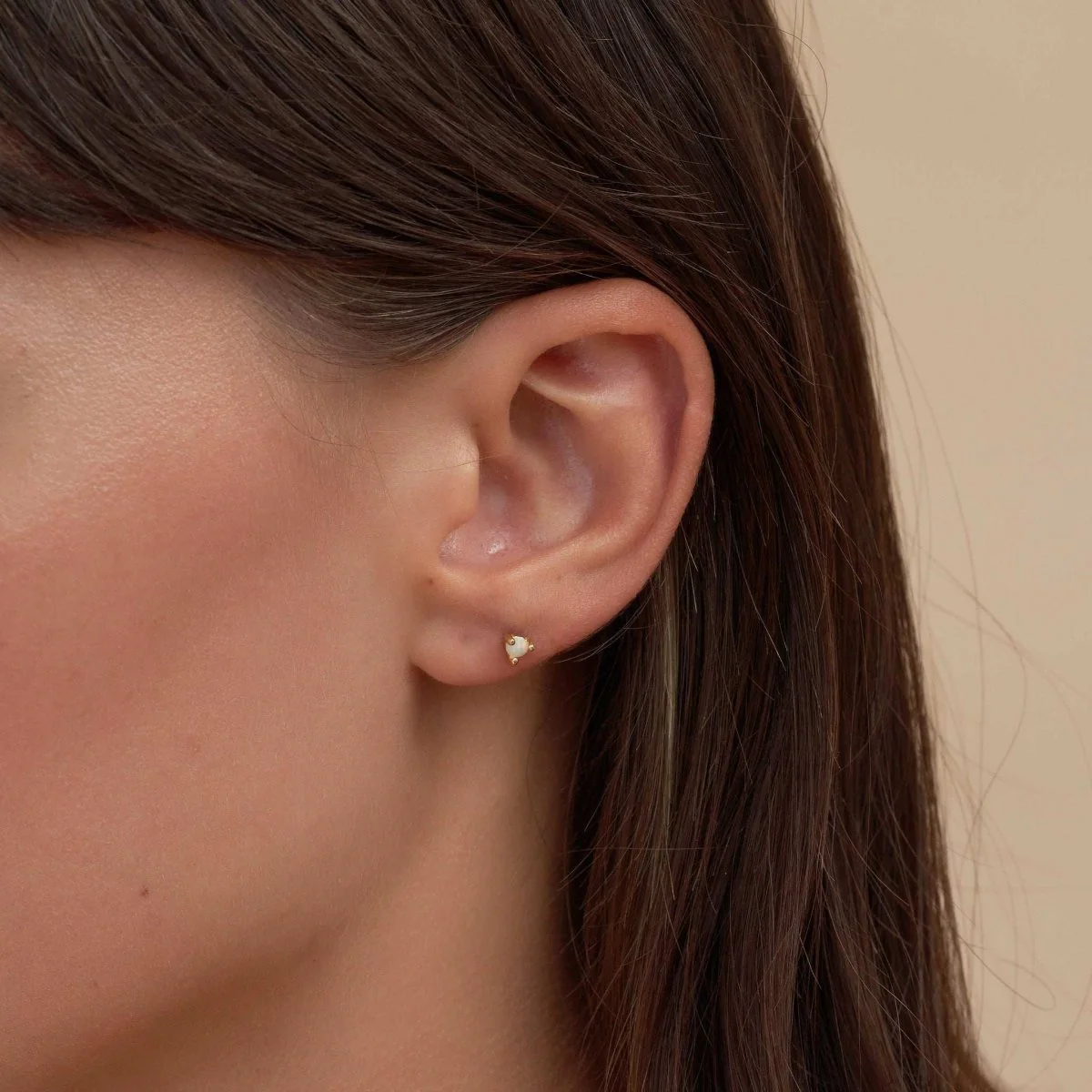 Round Helix Opal Flat Back Stud In Gold - Image 3