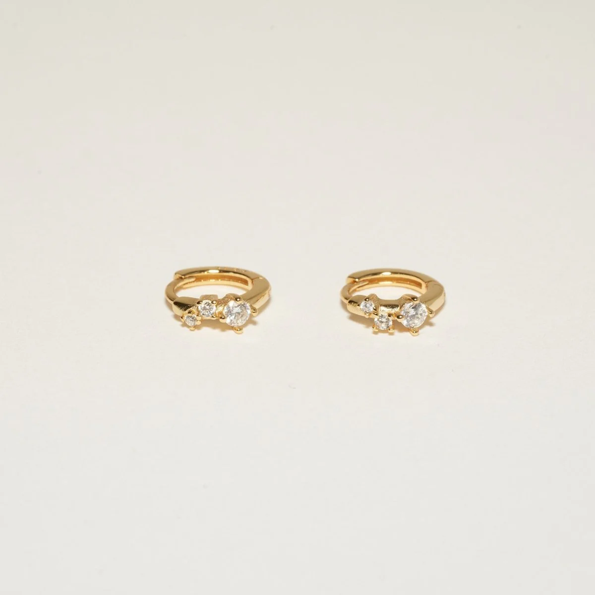 Sprinkle Crystal Huggie Hoops In Gold - Image 3