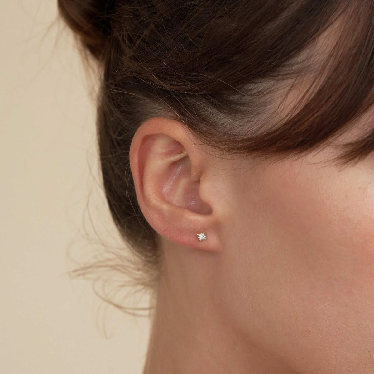 Starburst Crystal Barbell Studs In Silver - Image 4