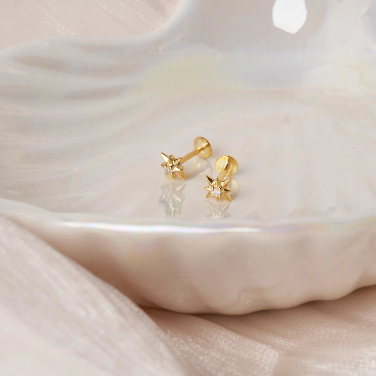 Starburst Crystal Flat Back Studs in Gold - Image 4