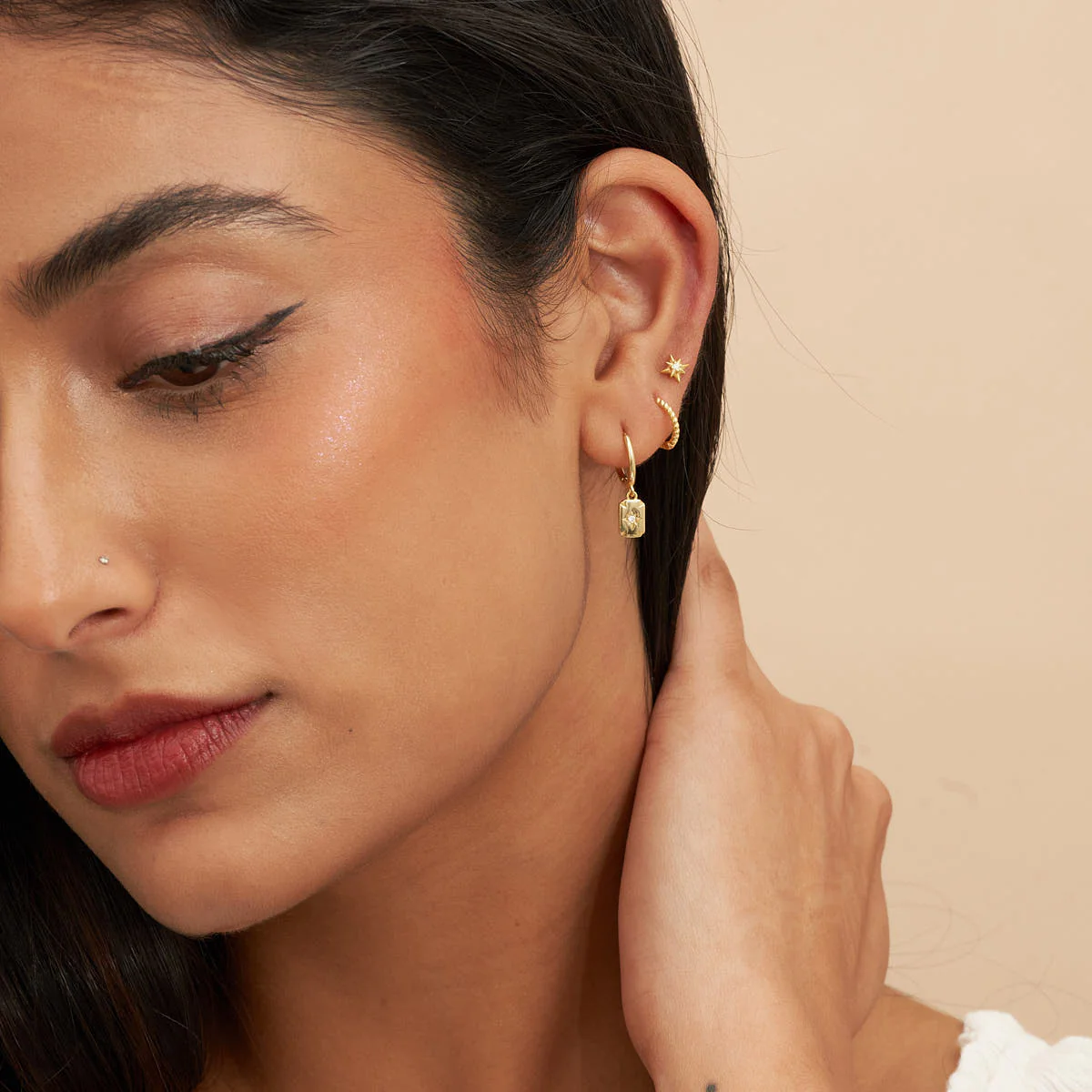 Starburst Crystal Flat Back Studs in Gold - Image 5