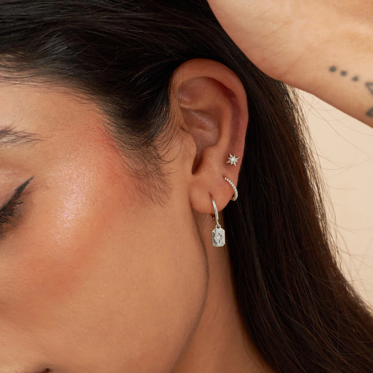 Starburst Crystal Flat Back Studs in Silver - Image 5