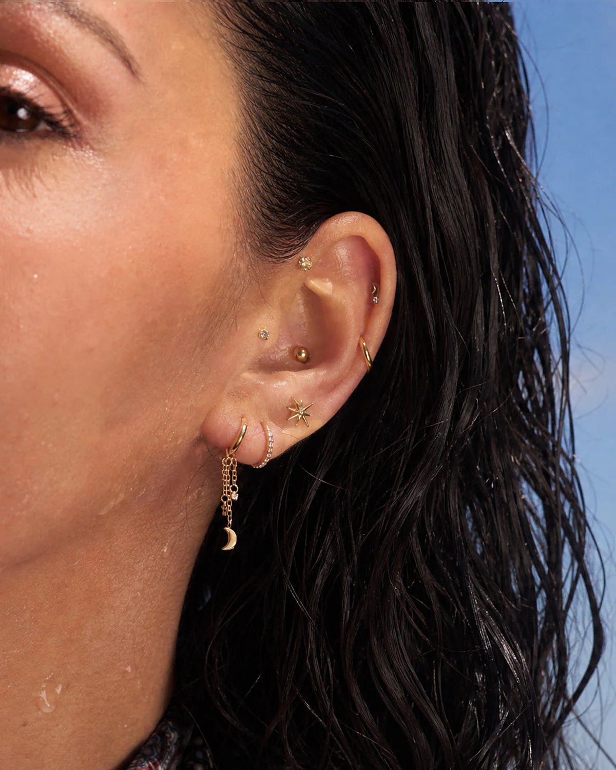 Starburst Titanium Flat Back Studs In Gold - Image 2