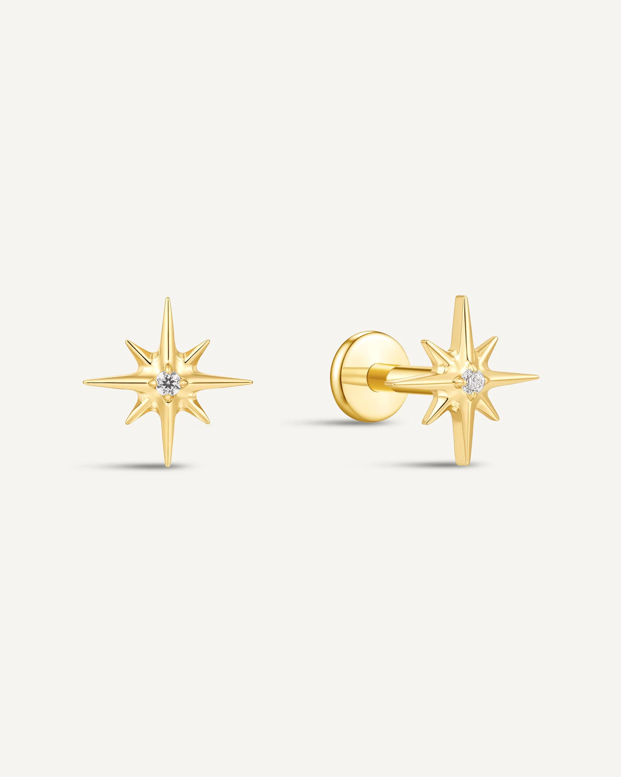 Starburst Titanium Flat Back Studs In Gold - Image 4